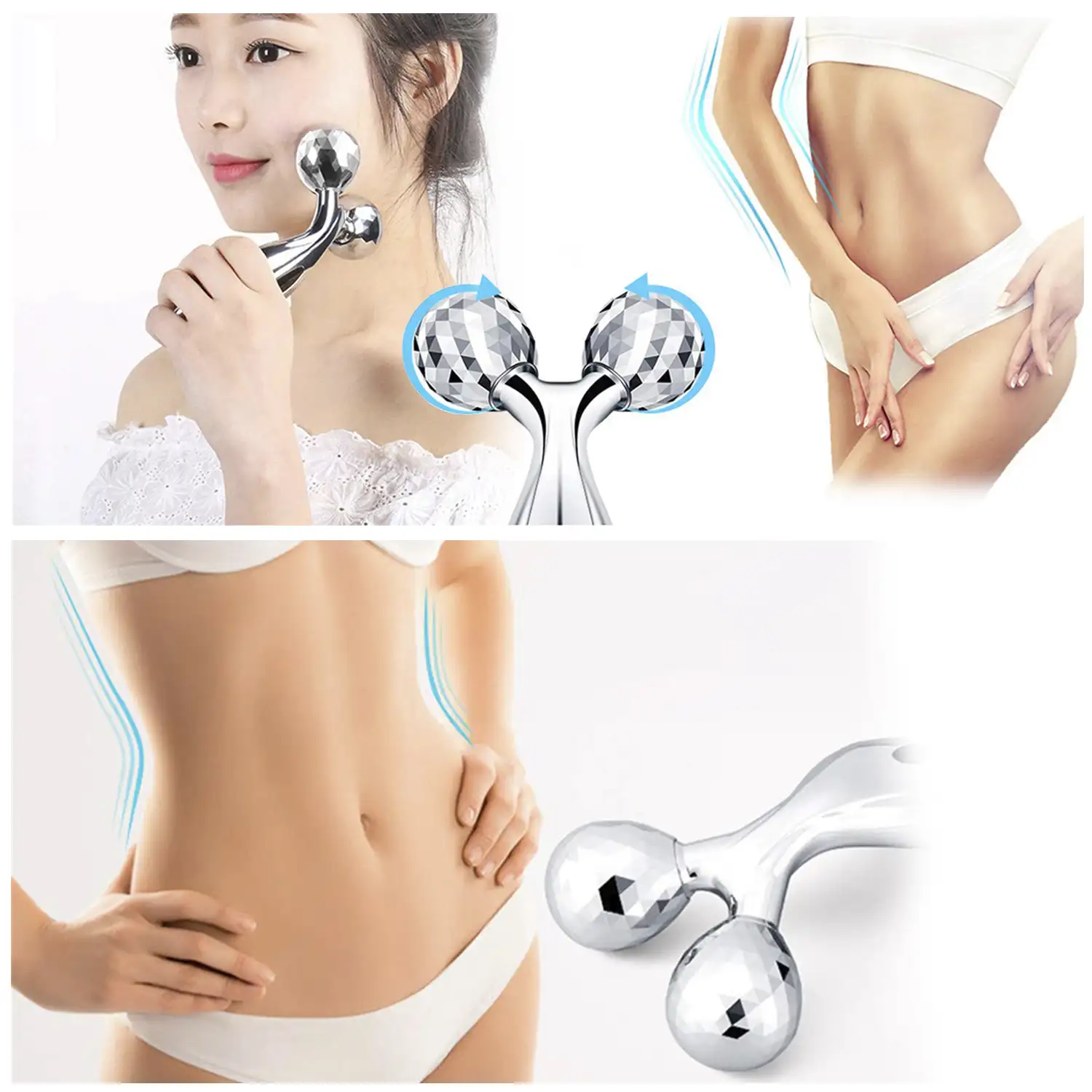 Rodillo masajeador 3D. Estiramiento lifting facial. Efecto adelgazante, reafirmante, para todo el cuerpo.