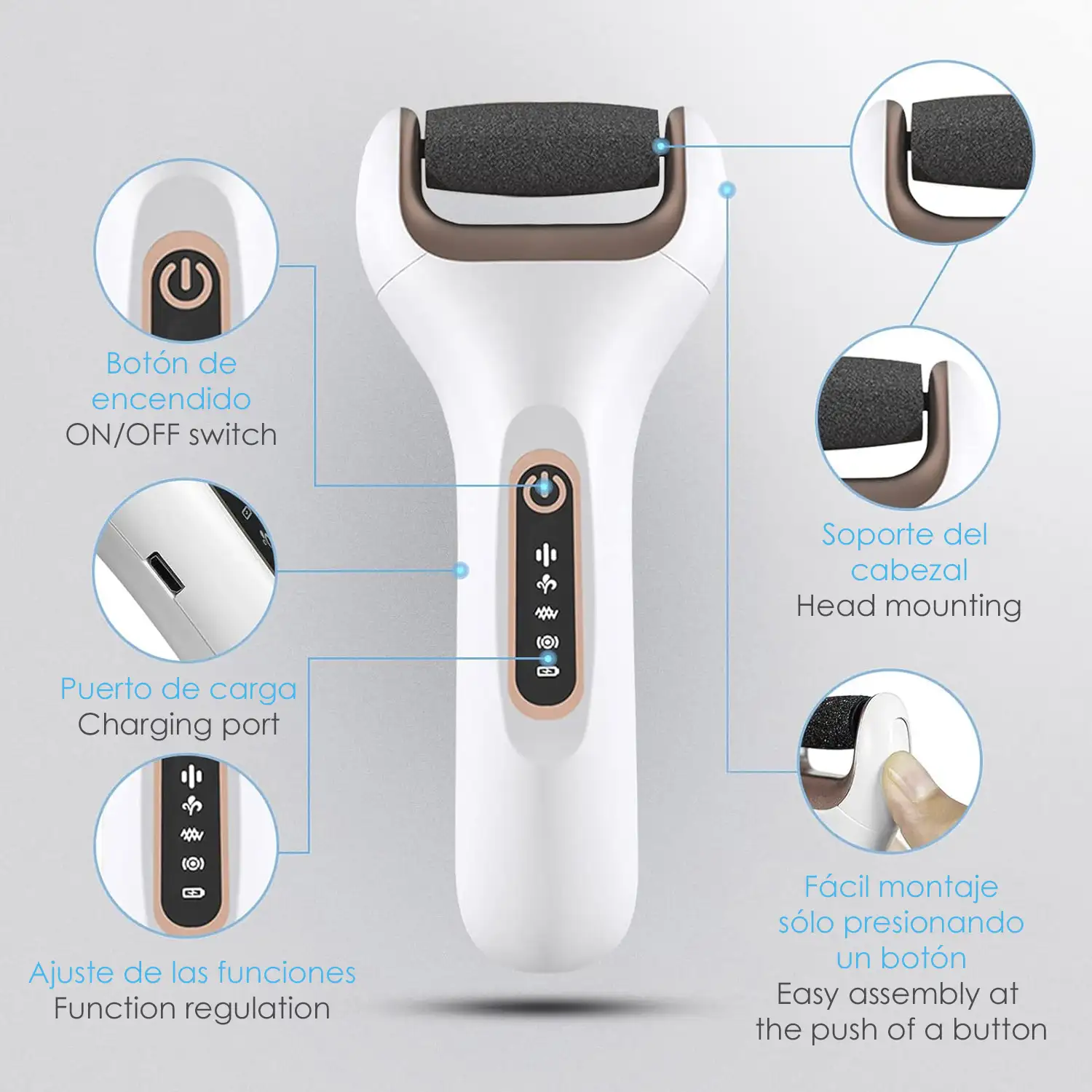 Lima electrónica para pies, pedicura avanzada.