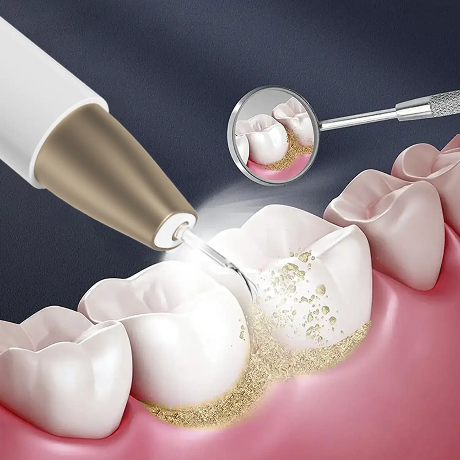 Escarificador dental ultrasónico. Base de carga, 2 cabezales incluidos. 5 intensidades.