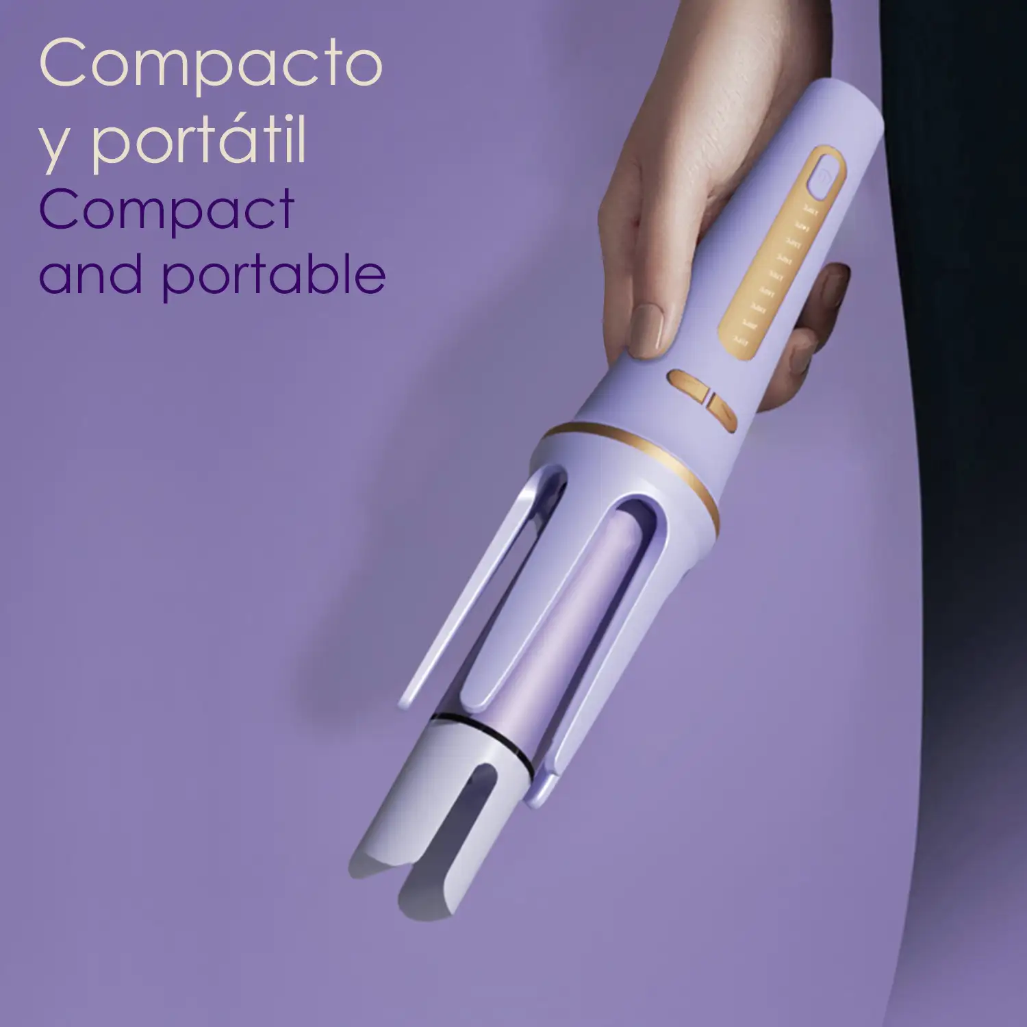 Rizador de pelo. 9 intensidades. Funcionamiento sencillo. Compacto y portátil.