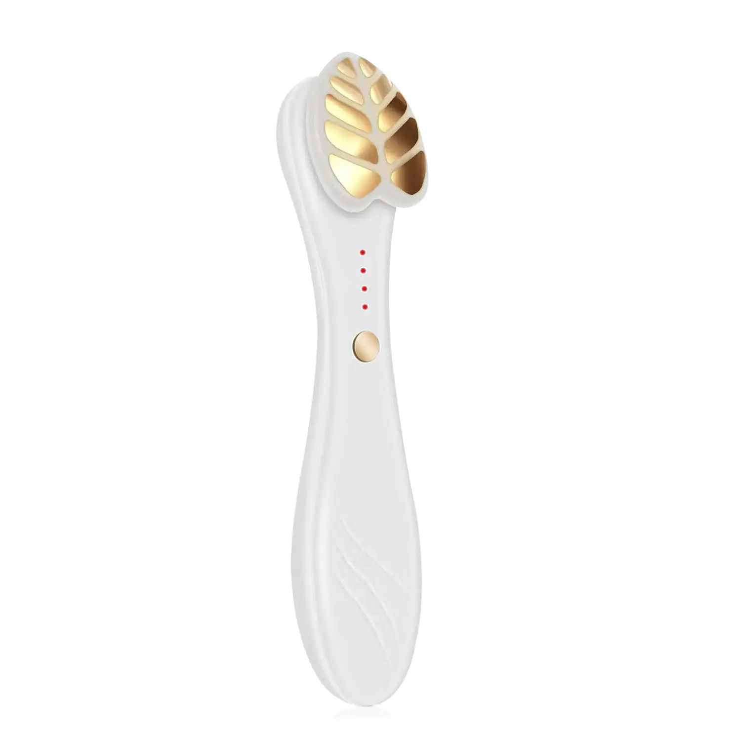 Instrumento de belleza con microcorrientes EMS, vibración, calor y tratamiento de luz roja.