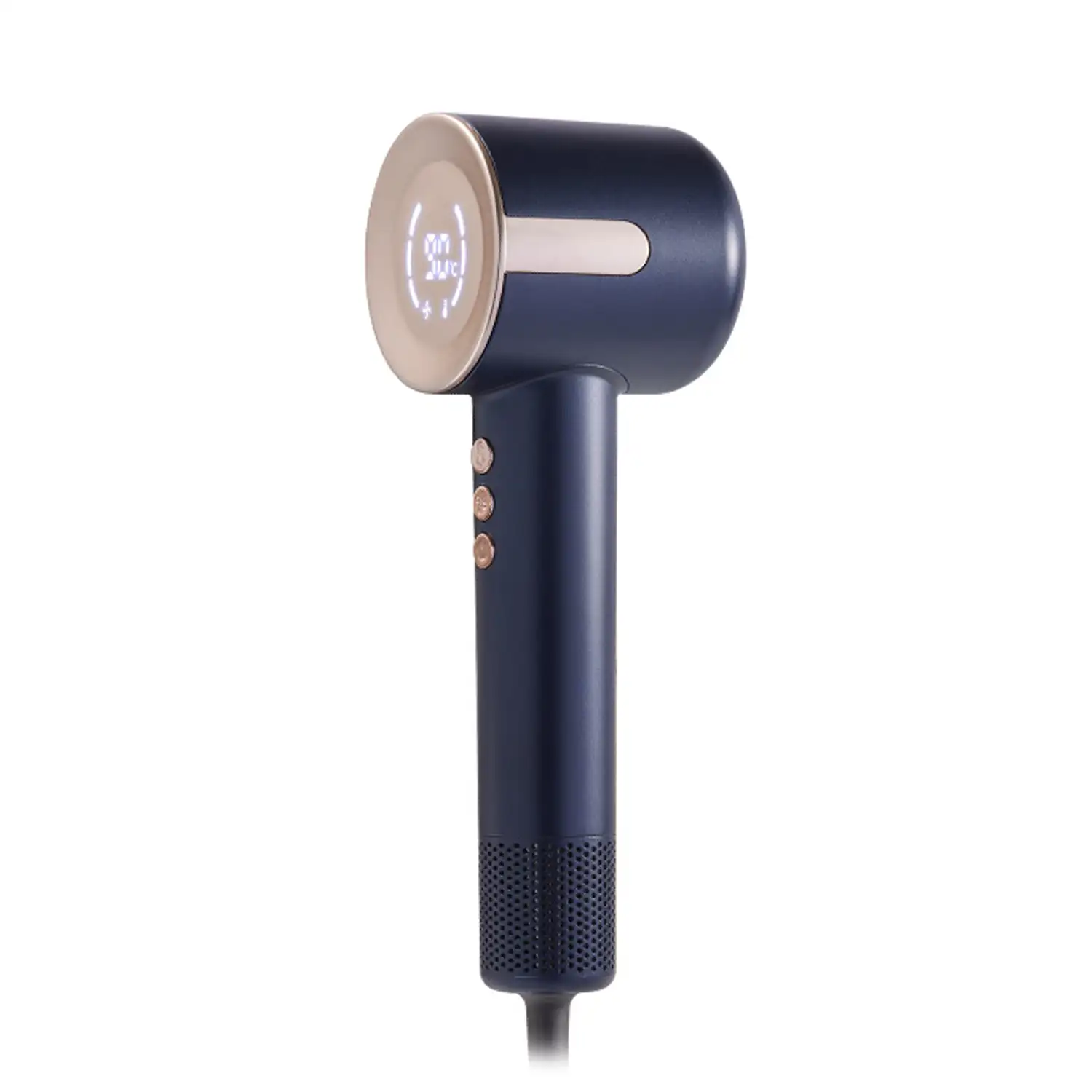 Secador de pelo ionizador de 1500W, 3 velocidades, hasta 90°C. Incluye cabezal concentrador magnético.