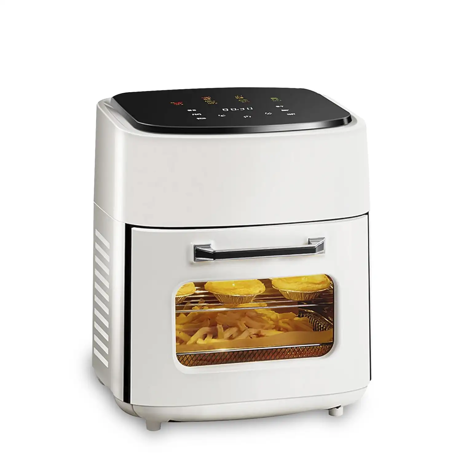 Freidora de aire 2 en 1 con horno. 15L, 1800W. Panel táctil, calentamiento 3D, rejilla antiadherente de acero inoxidable.