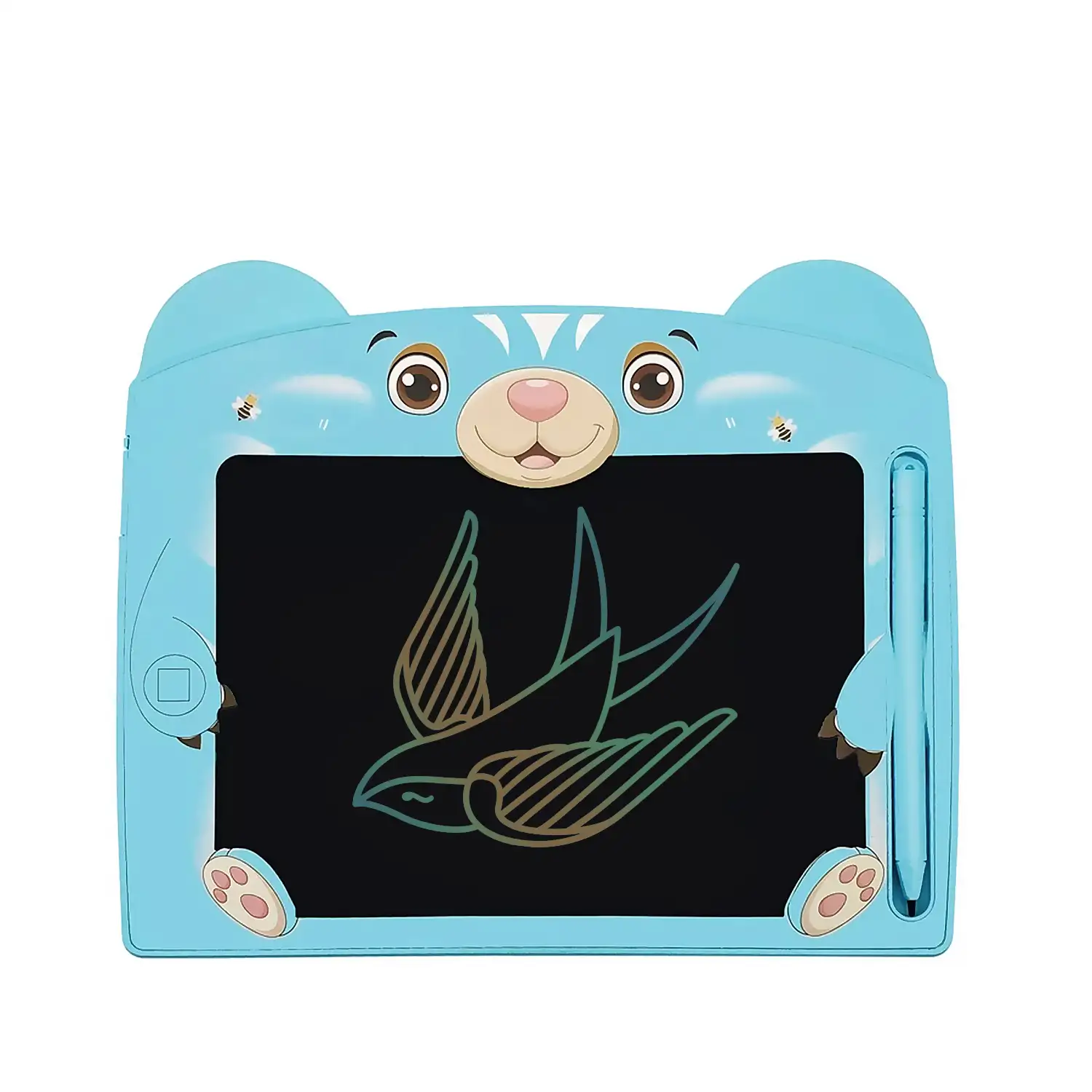Tableta de dibujo y escritura LCD de 8 pulgadas, diseño Osito. Fondo multicolor, portátil, con bloqueo de borrado.
