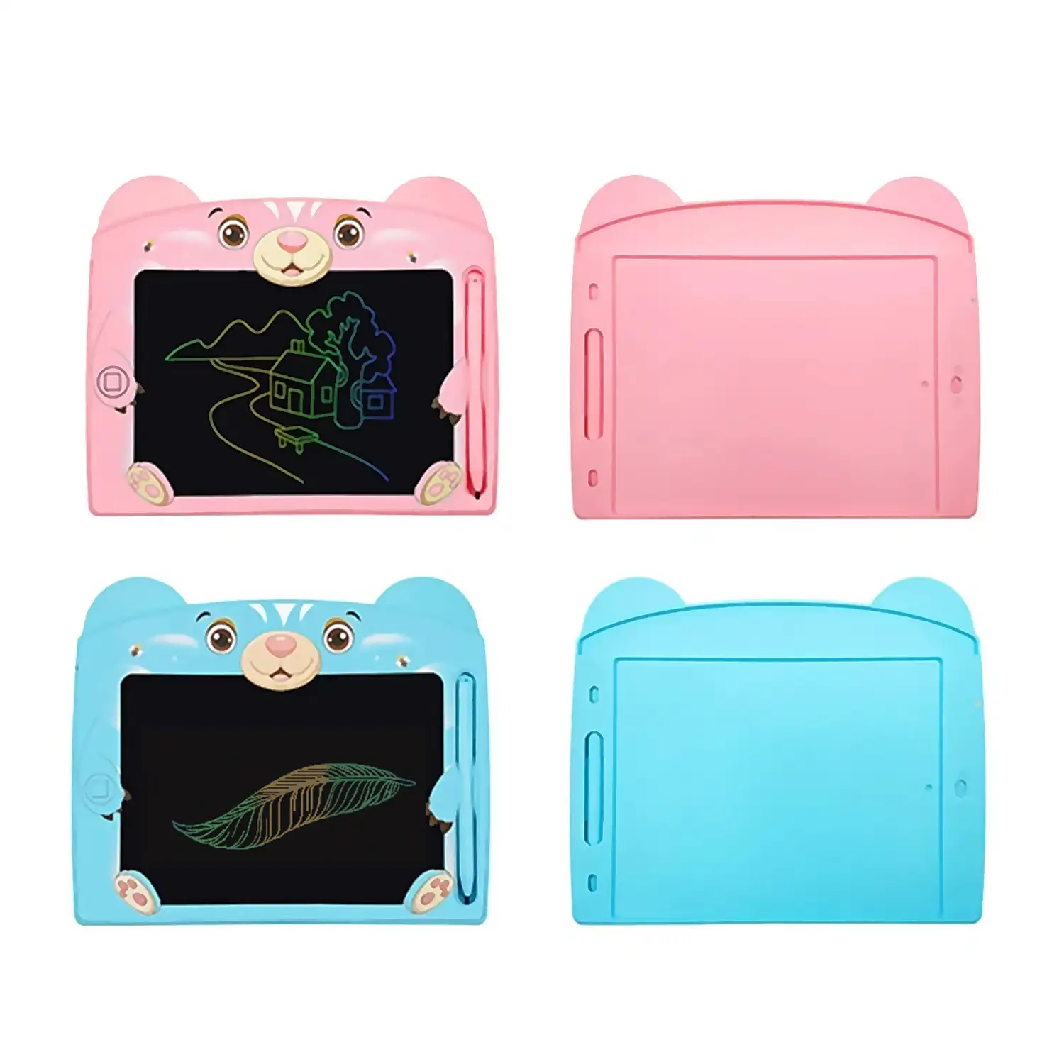 Tableta de dibujo y escritura LCD de 8 pulgadas, diseño Osito. Fondo multicolor, portátil, con bloqueo de borrado.