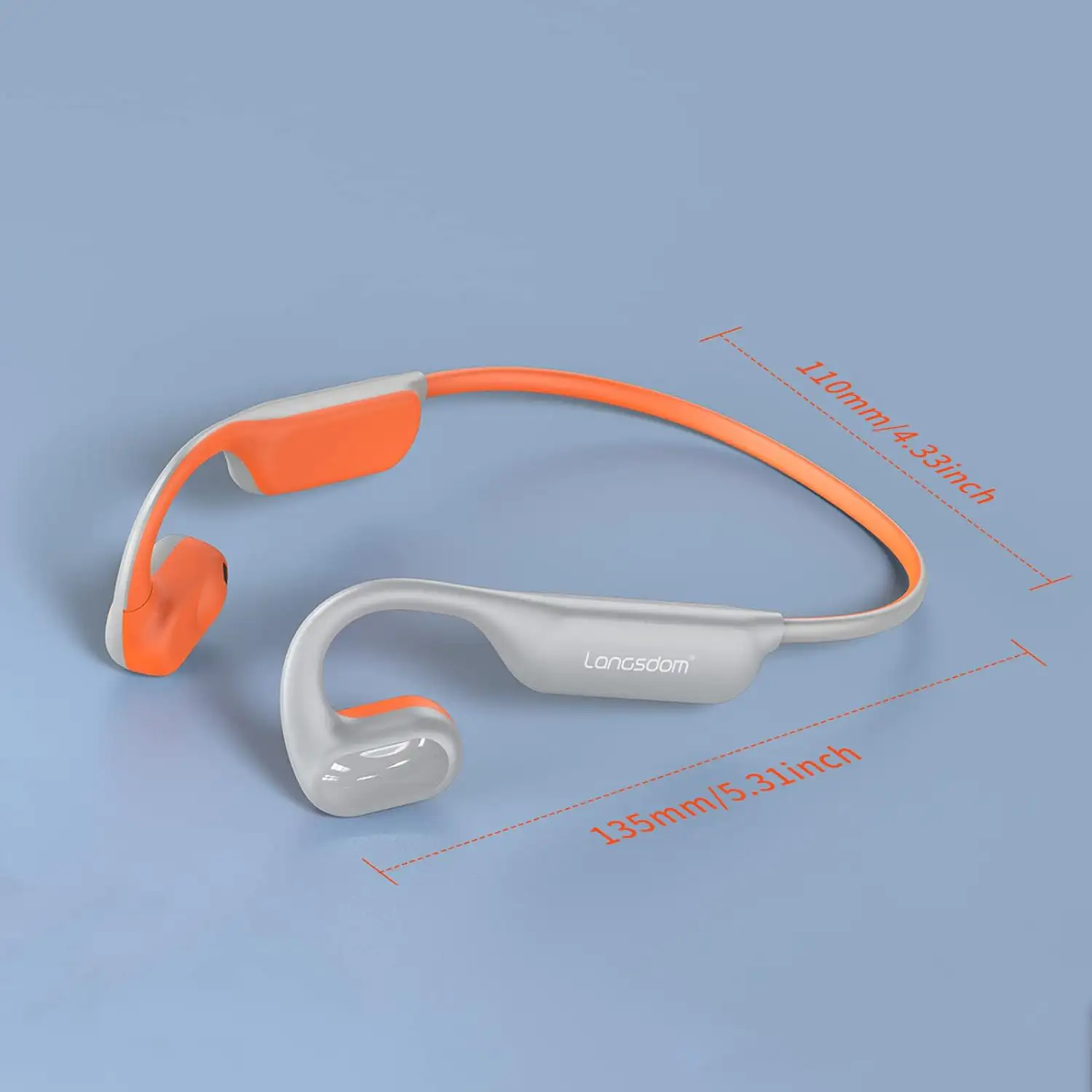 Auriculares deportivos tipo abiertos, Bluetooth 5.0, hasta 15 horas de batería. Máxima comodidad, alta calidad de sonido.