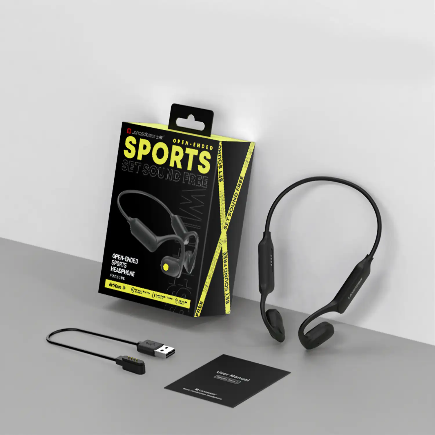 Auriculares deportivos por conducción, Bluetooth 5.3, +20 horas de batería. Máxima comodidad, alta calidad de sonido.