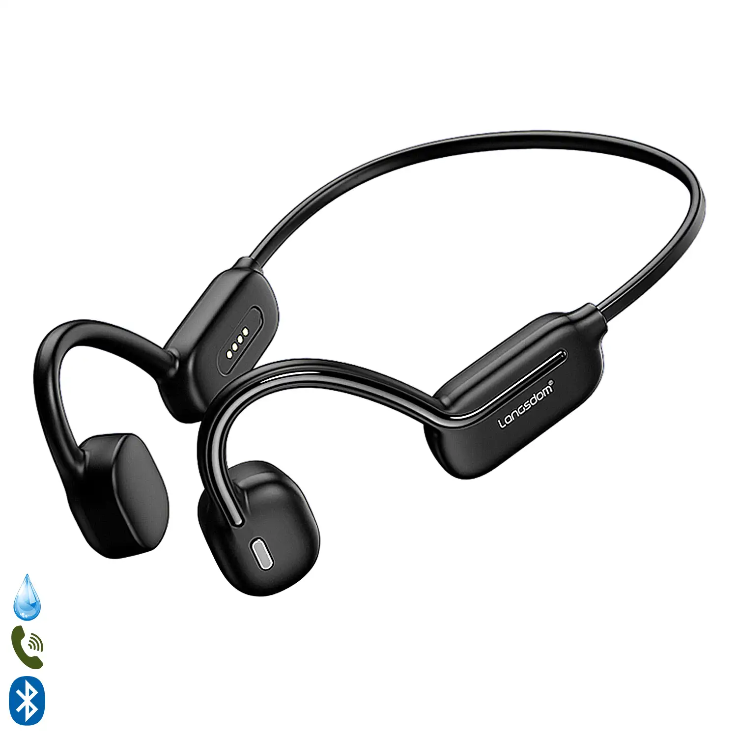 Auriculares deportivos por conducción ósea, 32GB memoria interna, BT 5.3, IPX8. Maxima comodidad, alta calidad de sonido.