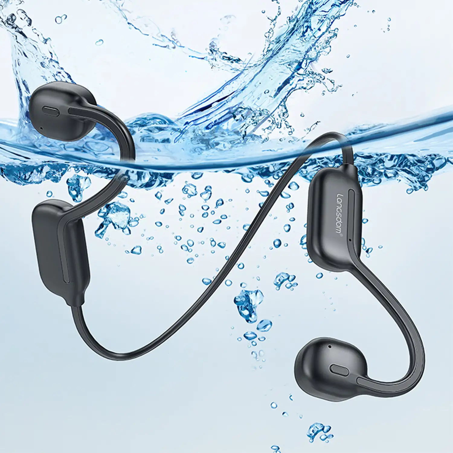 Auriculares deportivos por conducción ósea, 32GB memoria interna, BT 5.3, IPX8. Maxima comodidad, alta calidad de sonido.