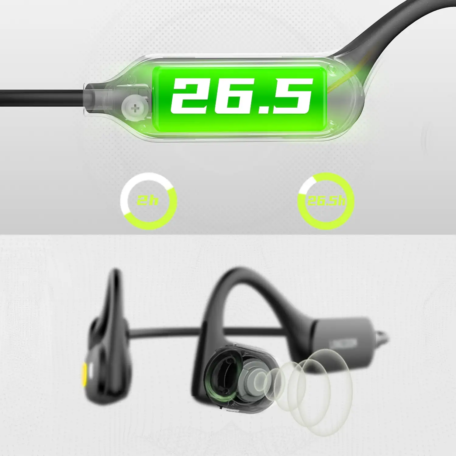 Auriculares deportivos por conducción ósea, Bluetooth 5.3, 32GB de memoria. Máxima comodidad, alta calidad de sonido.