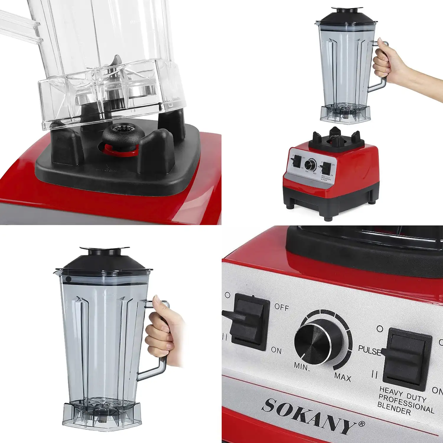Robot multifunción batidora, picadora 4500w, Jarra 2.0L