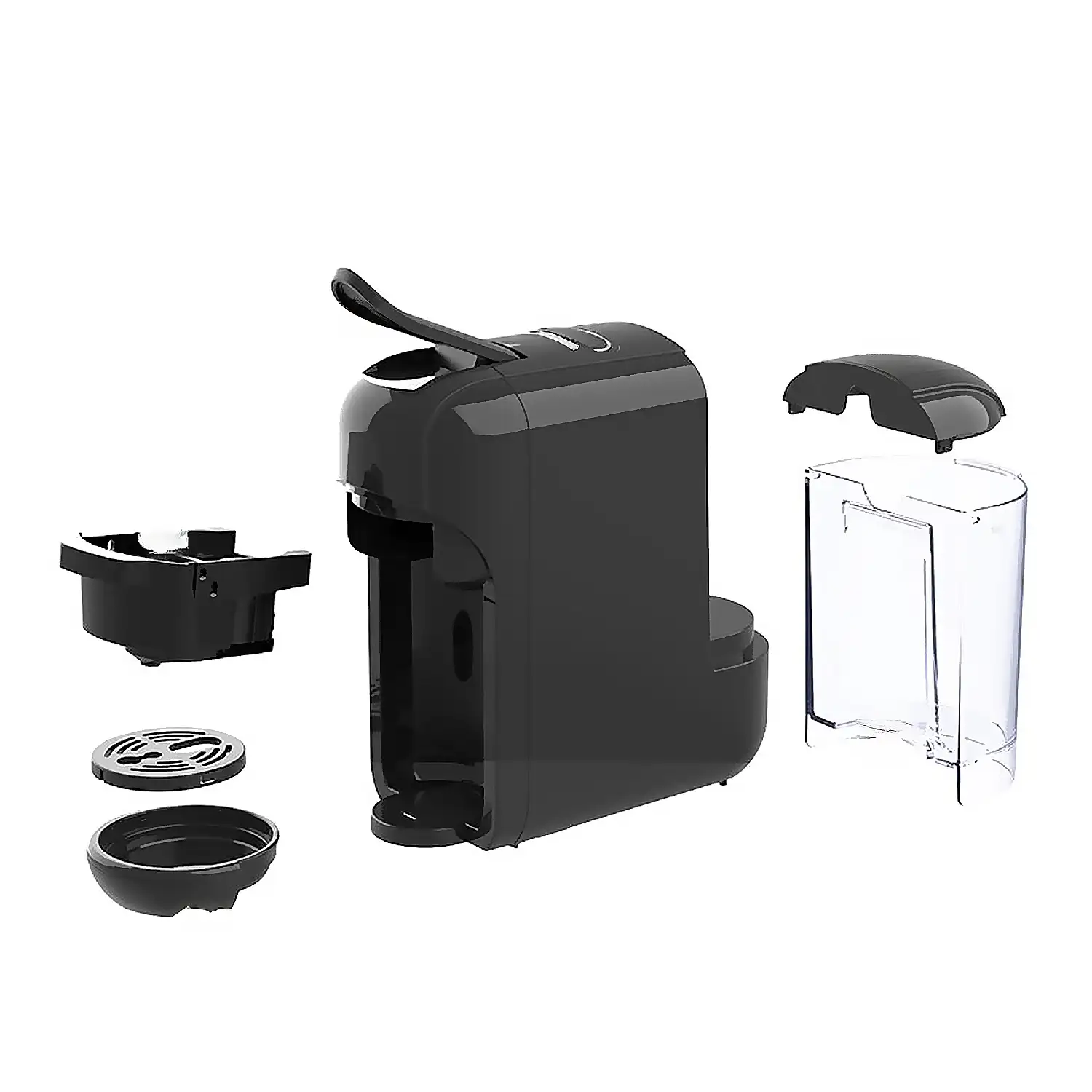 Cafetera multi cápsulas 19Bar, 0.6L, 1450w depósito. Función auto-stop. Compatible cápsulas  Nespresso, Dolce Gusto y cafe molido