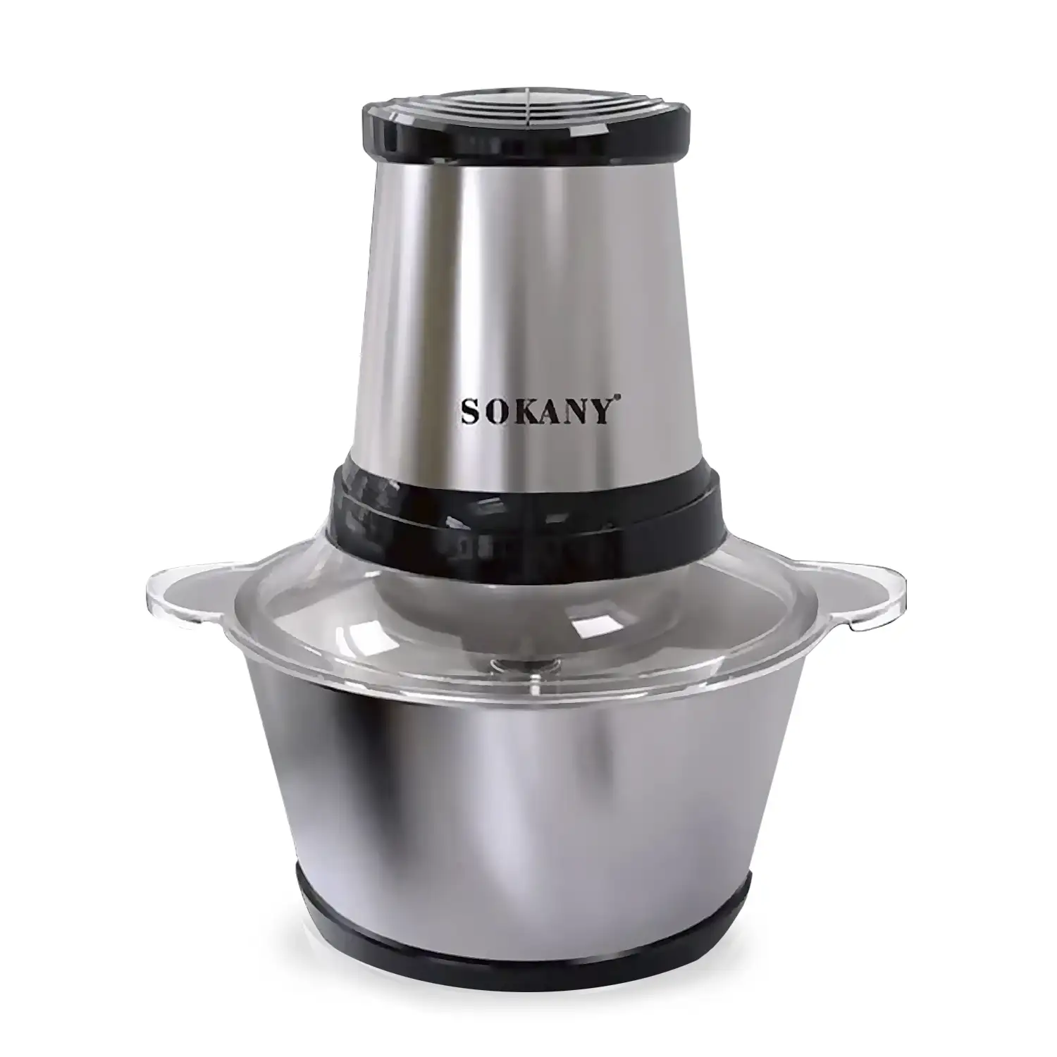 Picadora de carne eléctrica con 300W y recipiente de 2L. Diferentes funciones picado y corte con cuchillas de acero inoxidable.