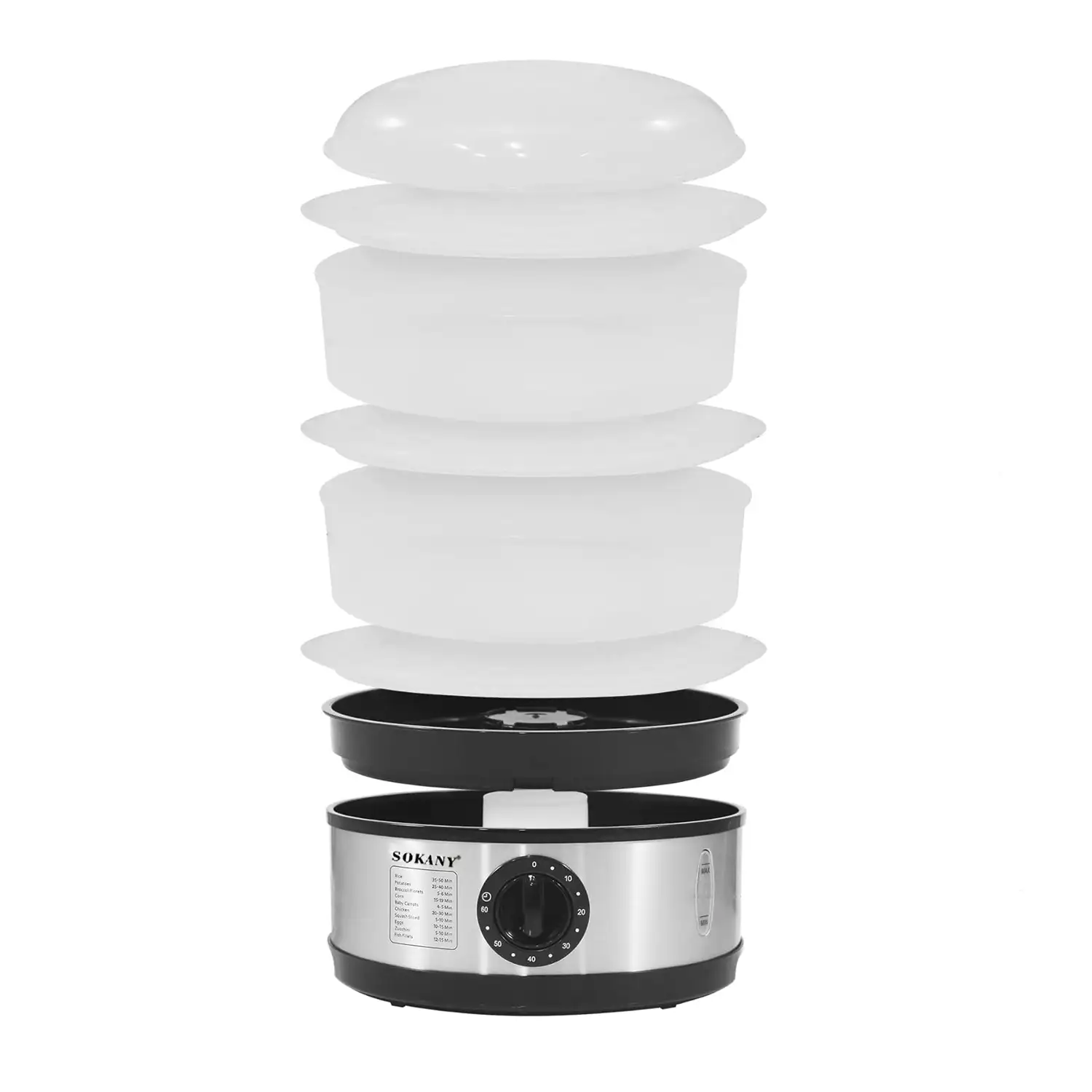 Vaporera eléctrica 11L, 3 niveles (3.6l) gran capacidad, multi programa, 650W