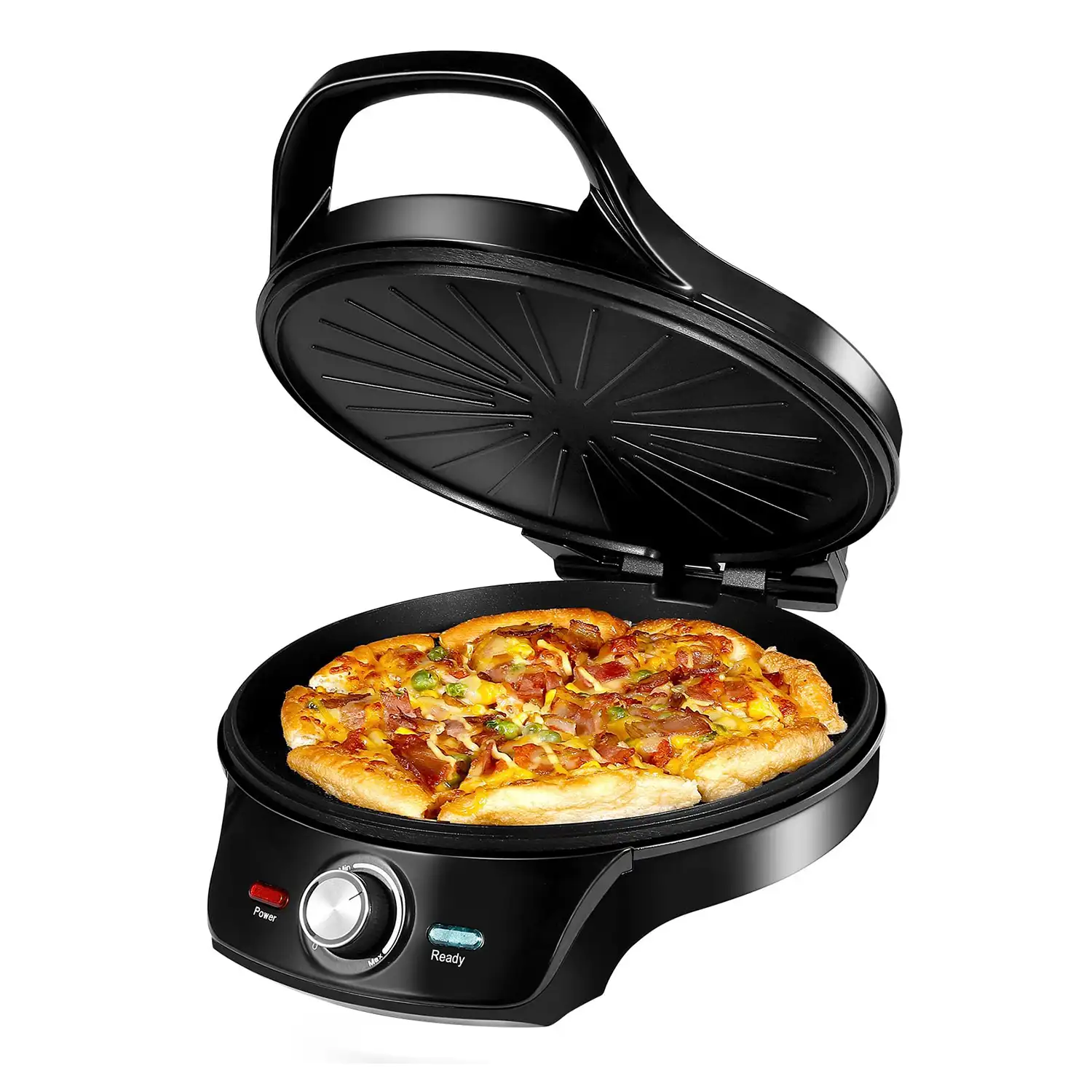 Molde de pizza eléctrico con 2000W. Pizas de hasta 30 cms de diámetro.