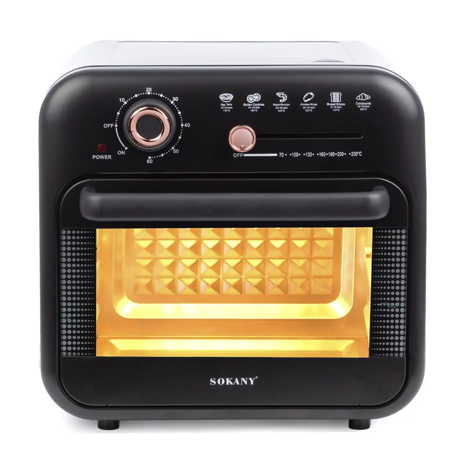 Freidora horno de aire sin aceite 1800w 18L. Doble bandeja con ventana de visualización.