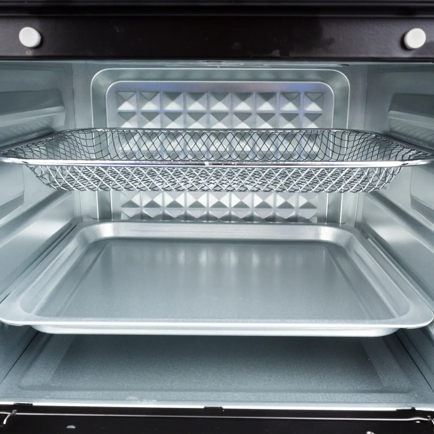 Freidora horno de aire sin aceite 1800w 18L. Doble bandeja con ventana de visualización.