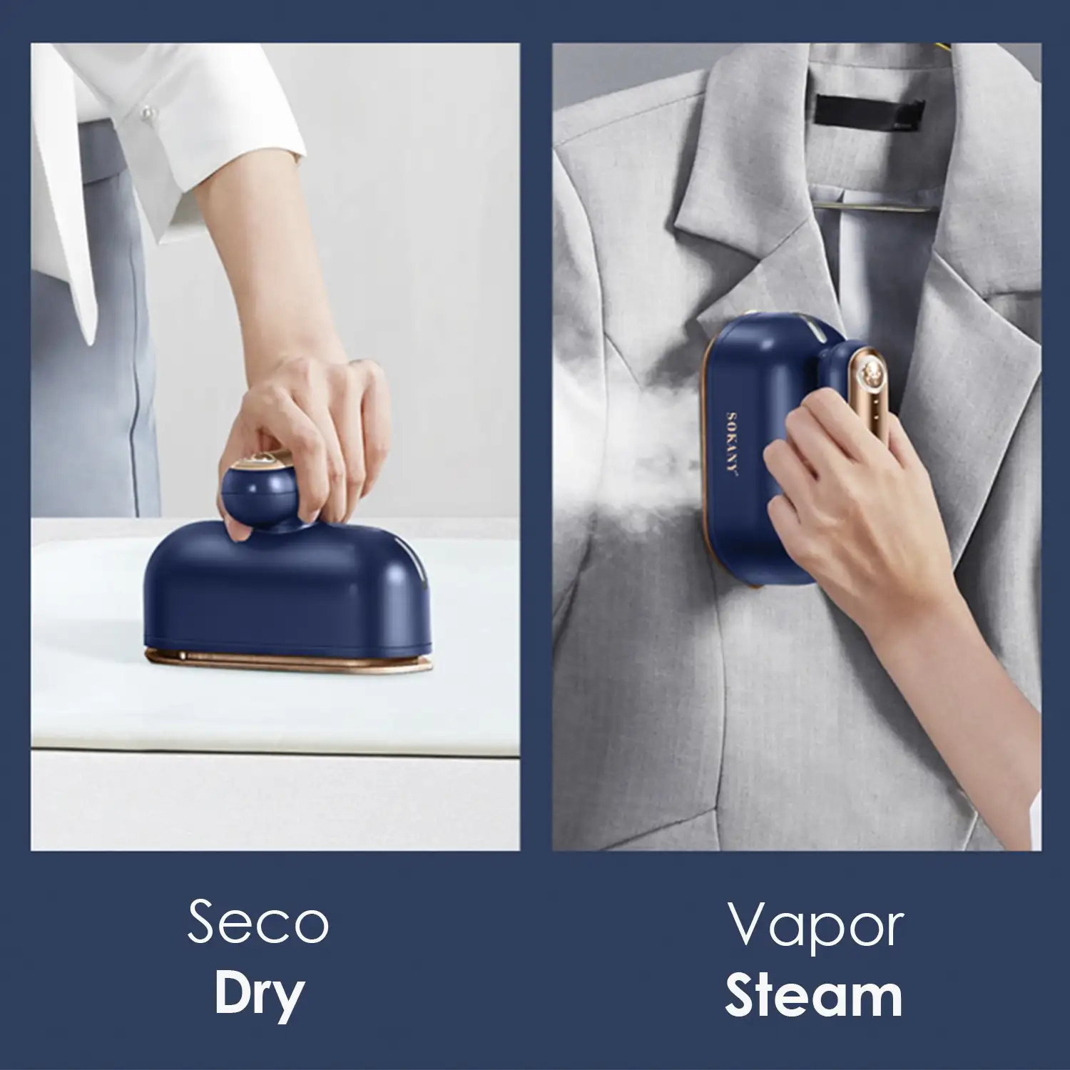 Mini plancha de viaje 1000w, depósito 70 ml,sistema  vapor 360 grados elimina arrugas.encendido rápido 15 seg