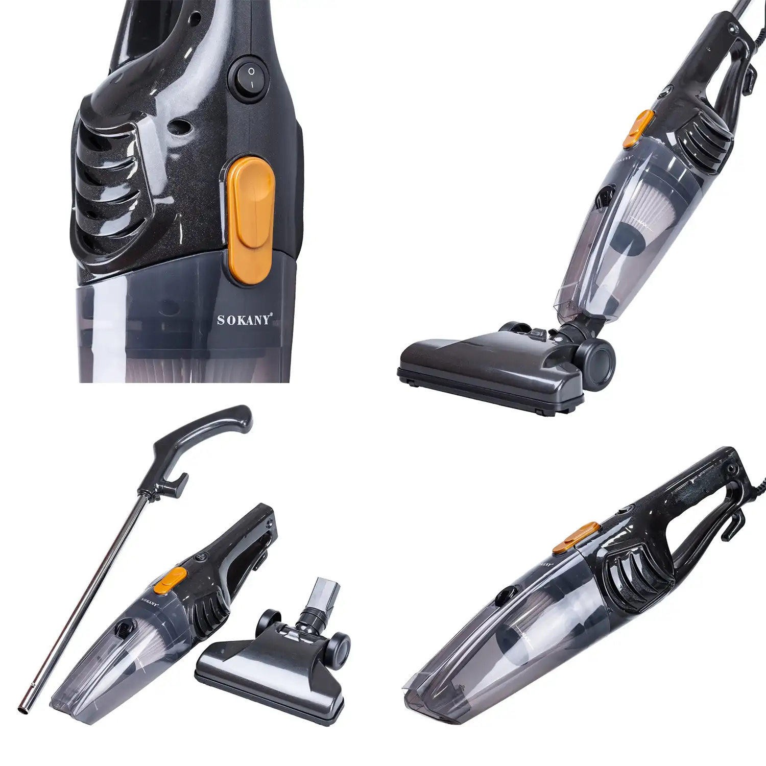 Aspiradora con cable de 5M y 1000W de potencia. Filtro HEPA lavable y reutilizable.