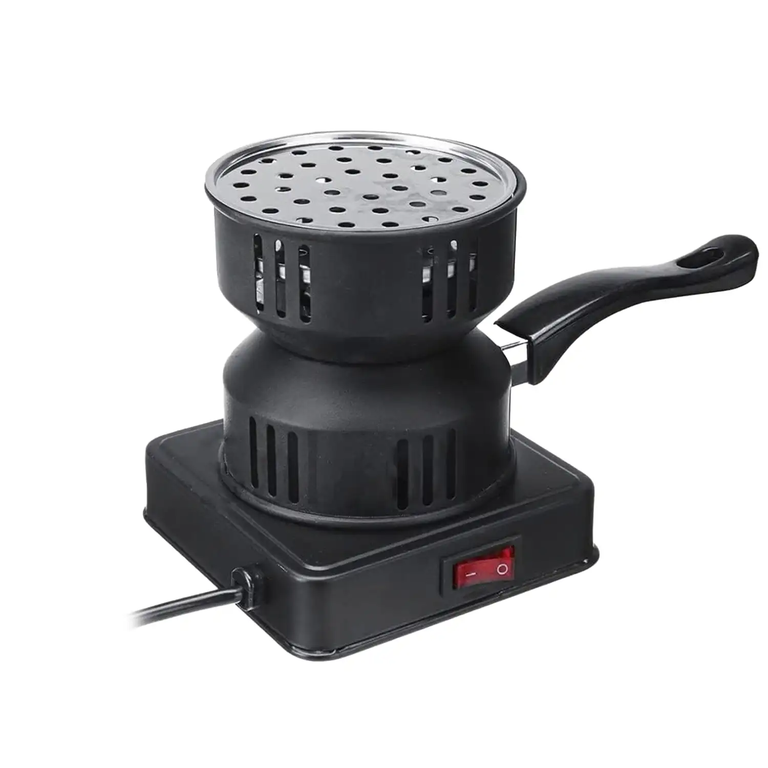 Infiernillo quemador de carbón eléctrico rápido 1000w, cesta para carbón vegetal. Asa anti-quemaduras