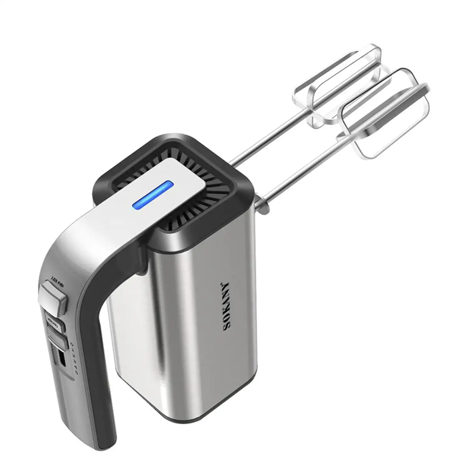 Batidora de mano varillas 800w, 5 velocidades, modo turbo, 4 varillas para batir y amasar. Acero inoxidable.