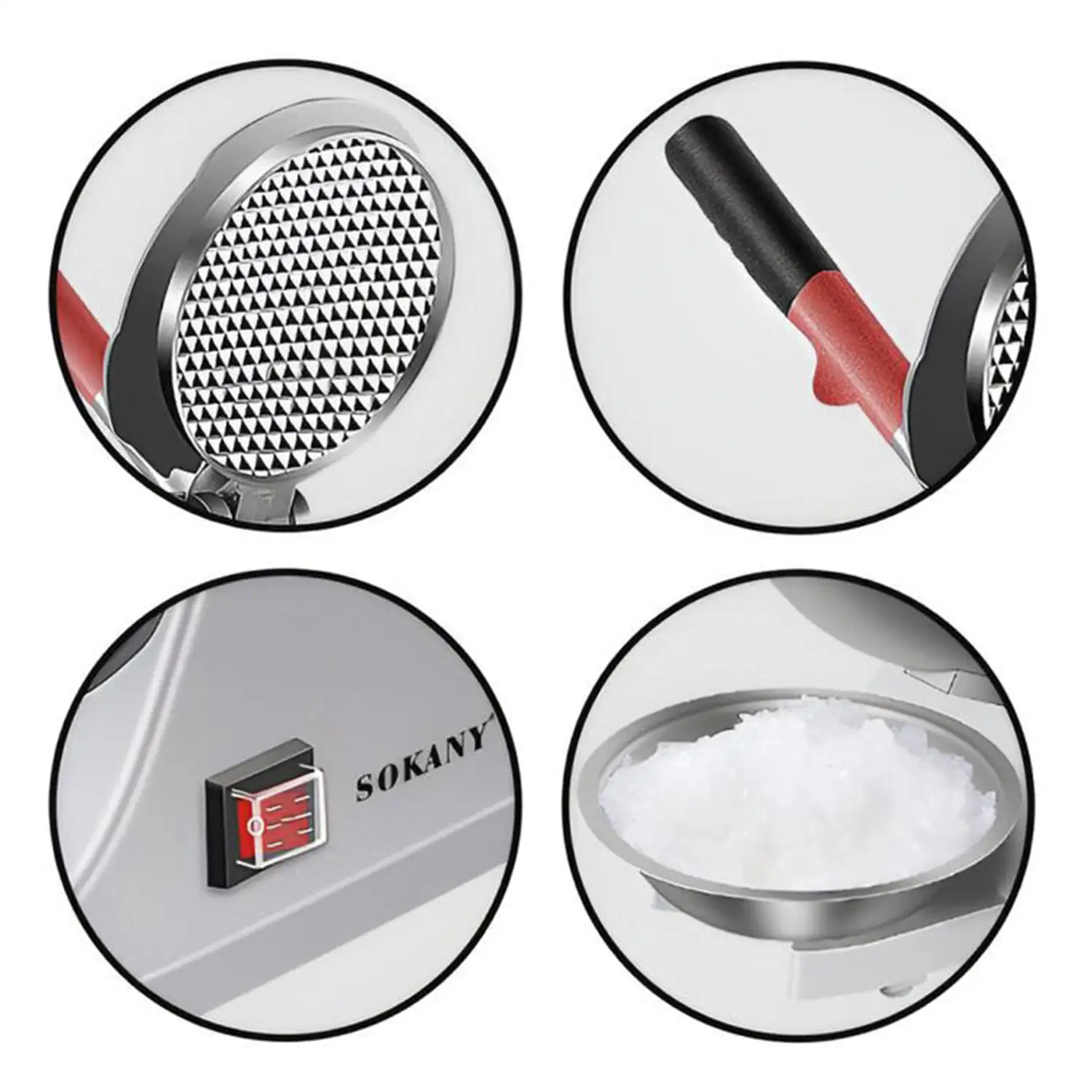 Picadora de hielo eléctrica acero inoxidable 300w. 1440 rpm.