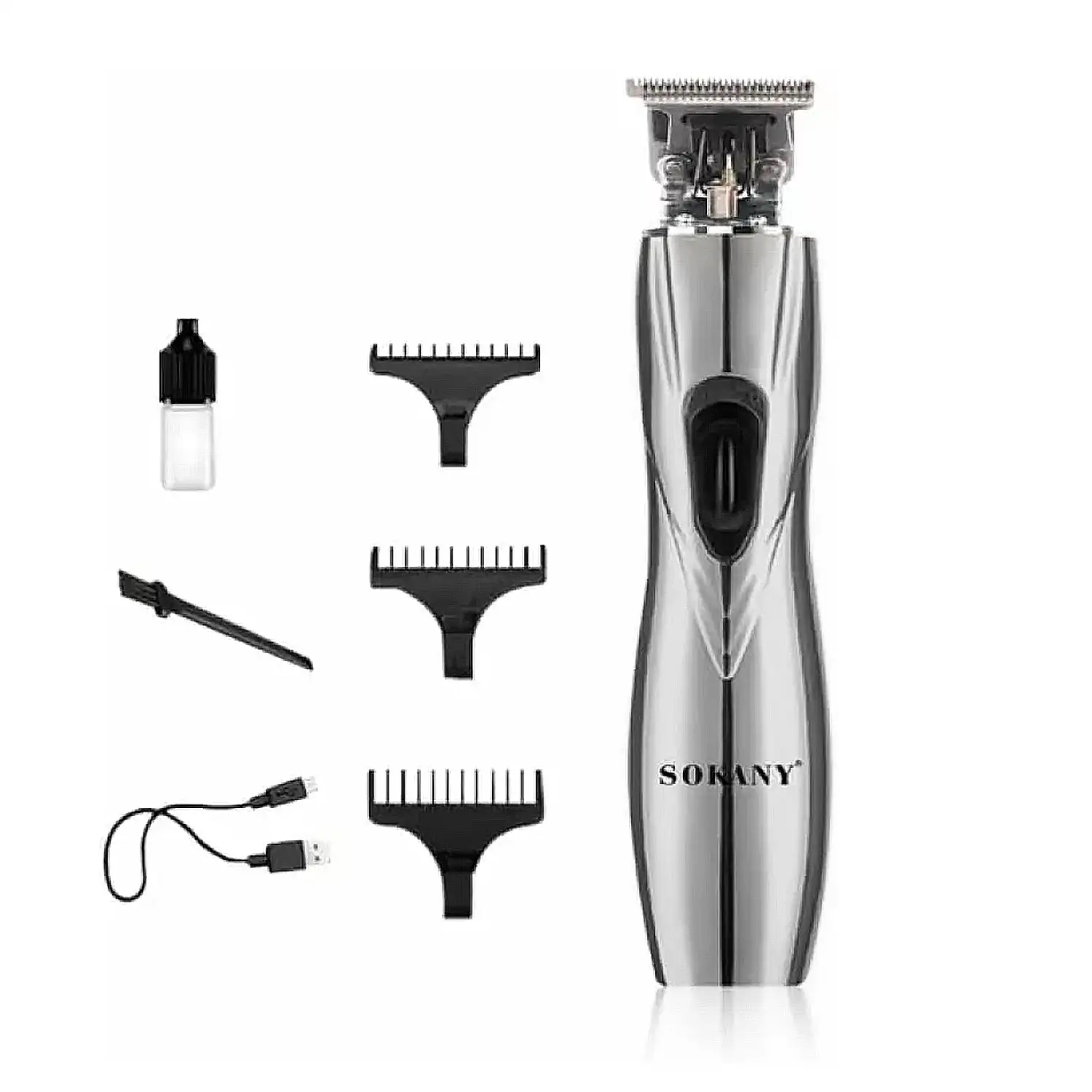 Recortador de pelo y barba recargable 1200mAh. Diseño ergonómico.