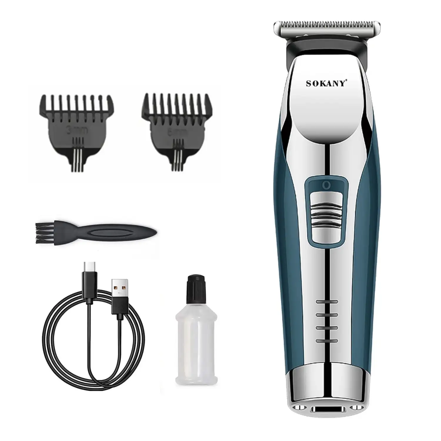 Recortador de pelo y barba recargable. Diseño ergonómico.