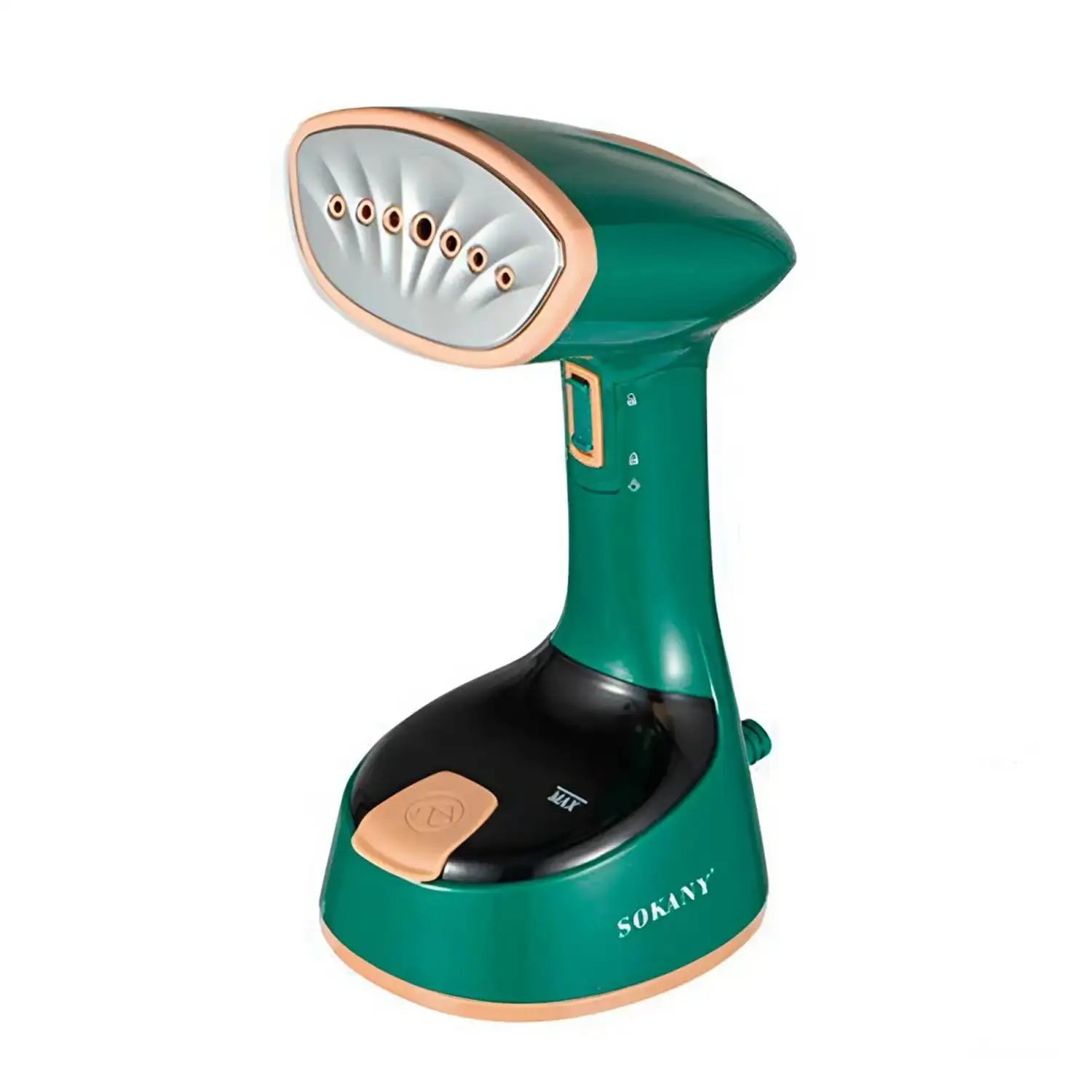 Plancha vapor vertical portátil 1300w. Encendido rápido, sistema 360 grados quita arrugas. Depósito 120 ml.