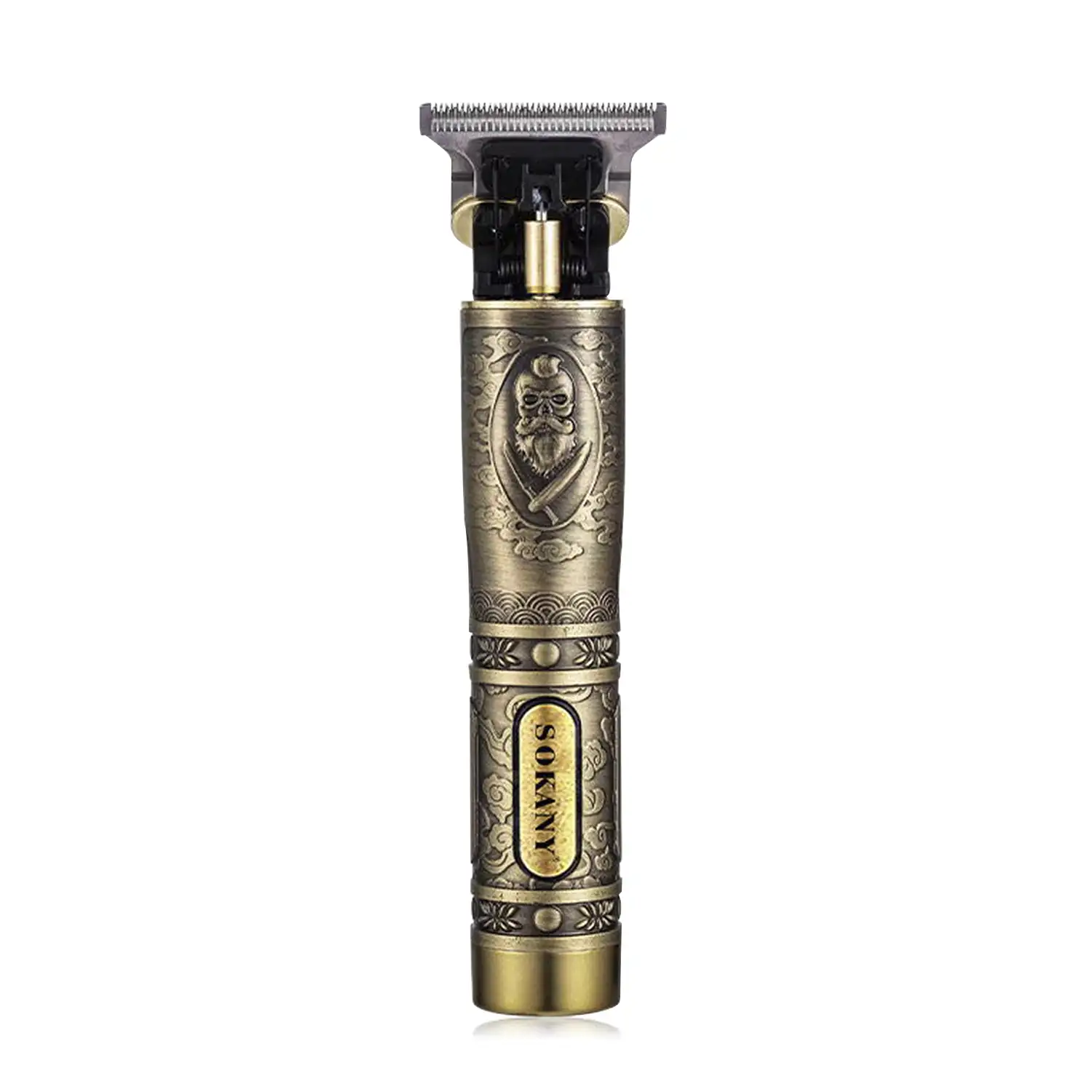 Recortador de pelo y barba recargable 1200mAh. Diseño ergonómico retro.