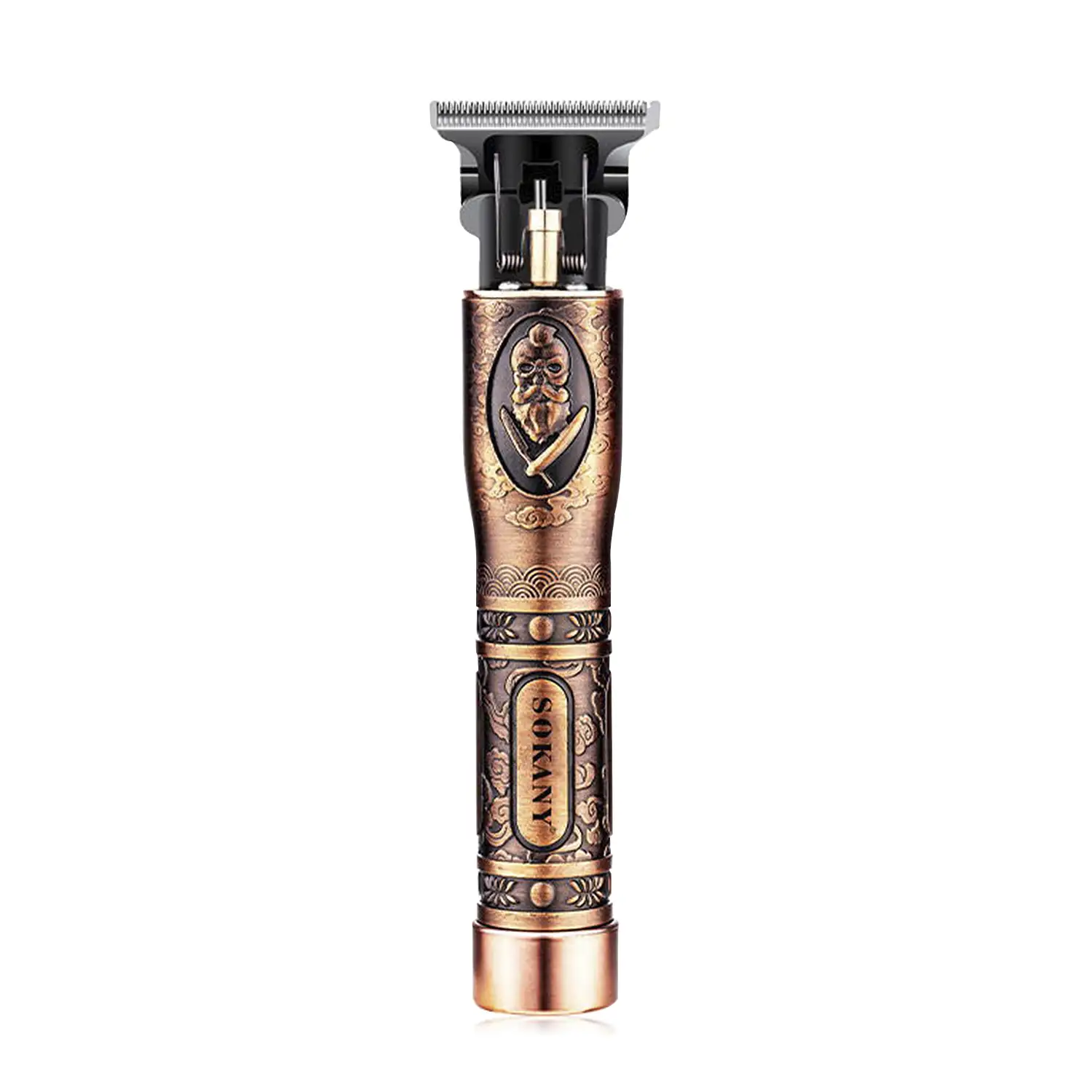 Recortador de pelo y barba recargable 1200mAh. Diseño ergonómico retro