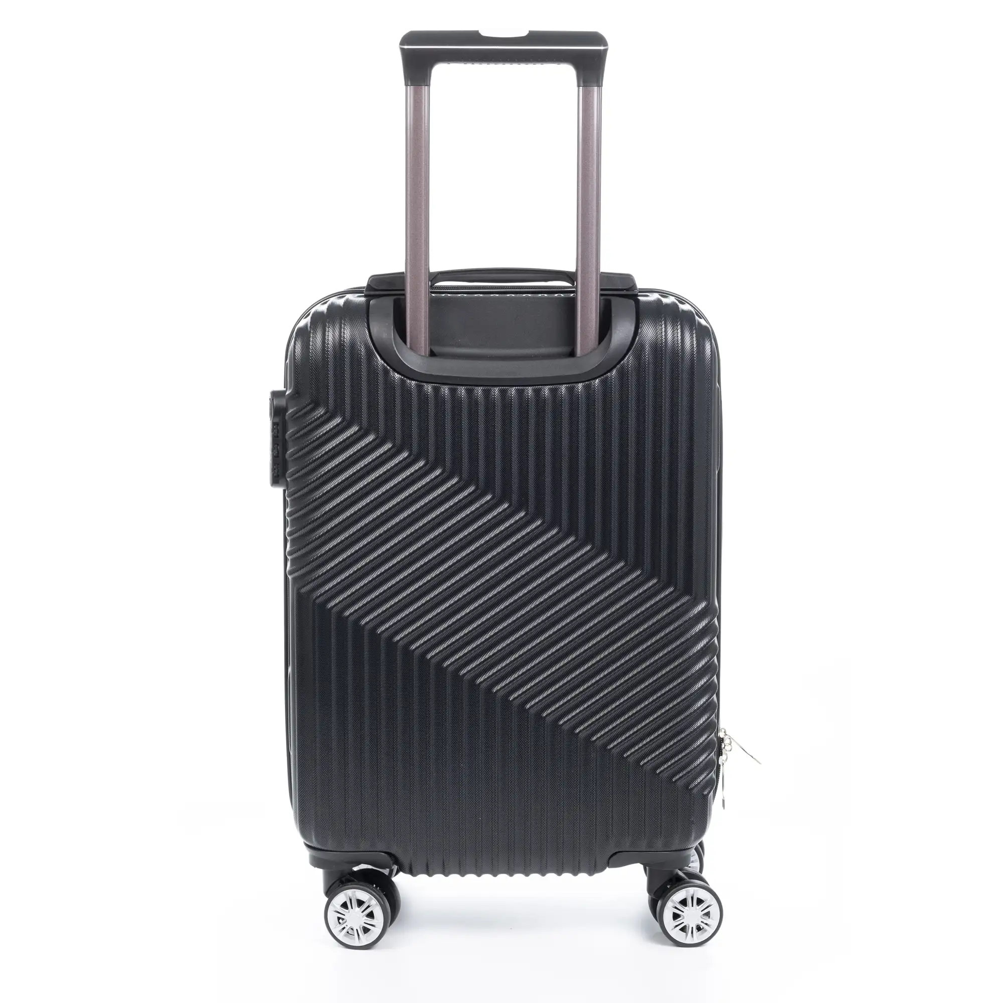 Maleta Trolley de cabina en material ligero, de ABS de alta resistencia. Cerradura numérica, 4 ruedas dobles giratorias 360°.
