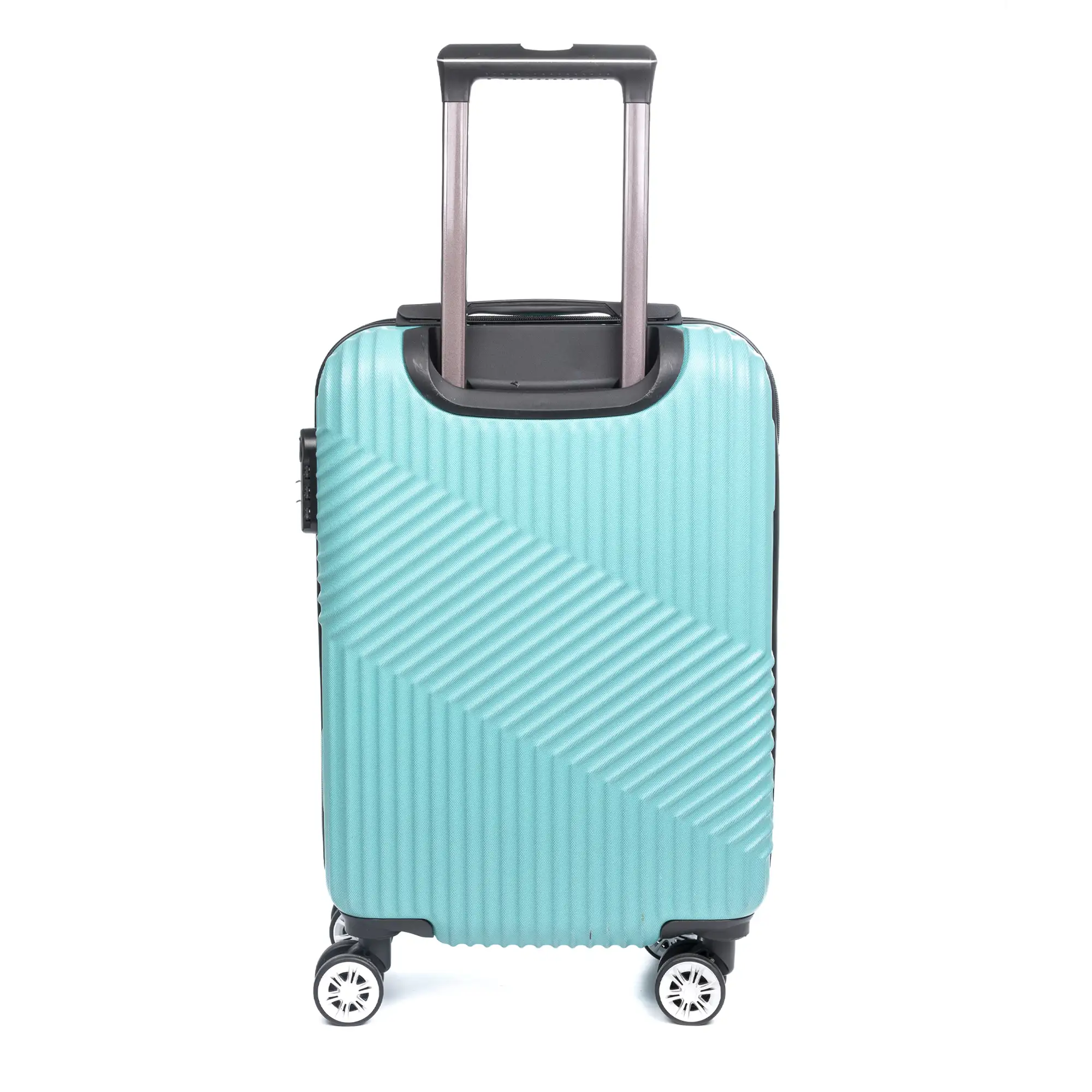 Maleta Trolley de cabina en material ligero, de ABS de alta resistencia. Cerradura numérica, 4 ruedas dobles giratorias 360°.