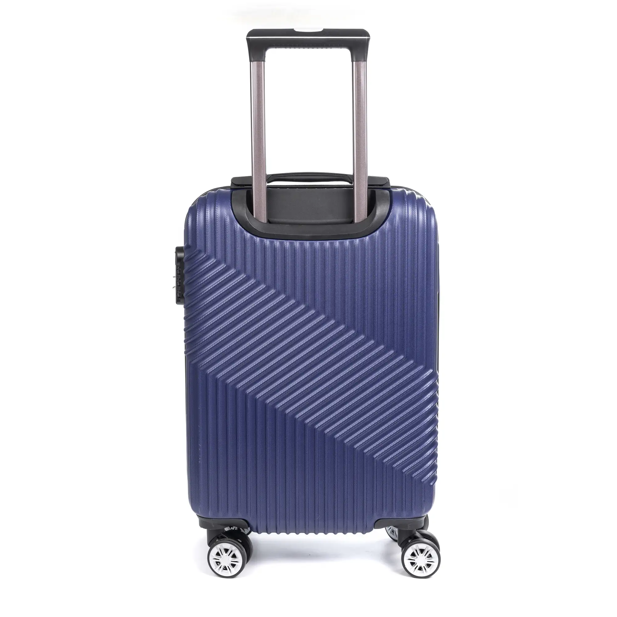 Maleta Trolley de cabina en material ligero, de ABS de alta resistencia. Cerradura numérica, 4 ruedas dobles giratorias 360°.