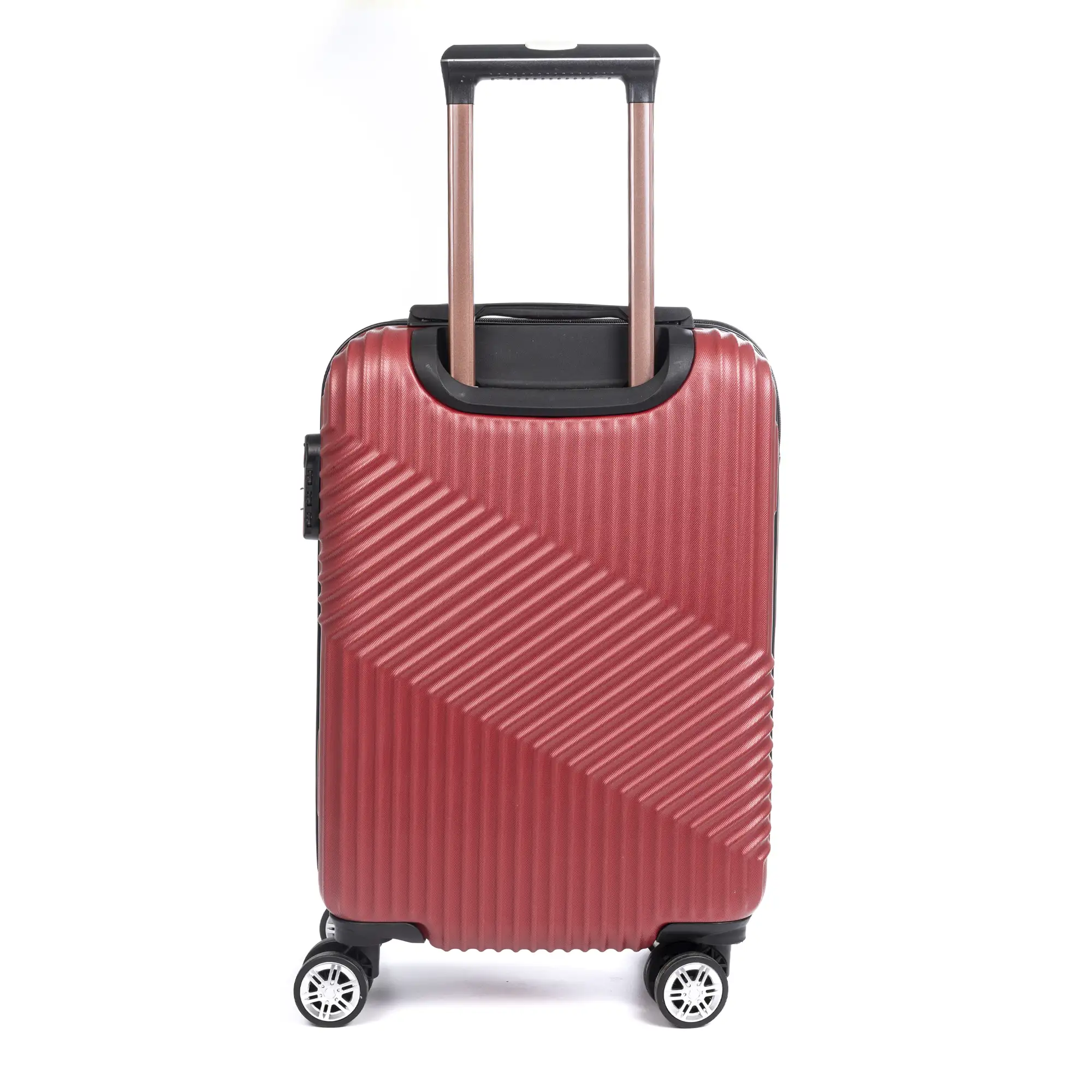 Maleta Trolley de cabina en material ligero, de ABS de alta resistencia. Cerradura numérica, 4 ruedas dobles giratorias 360°.