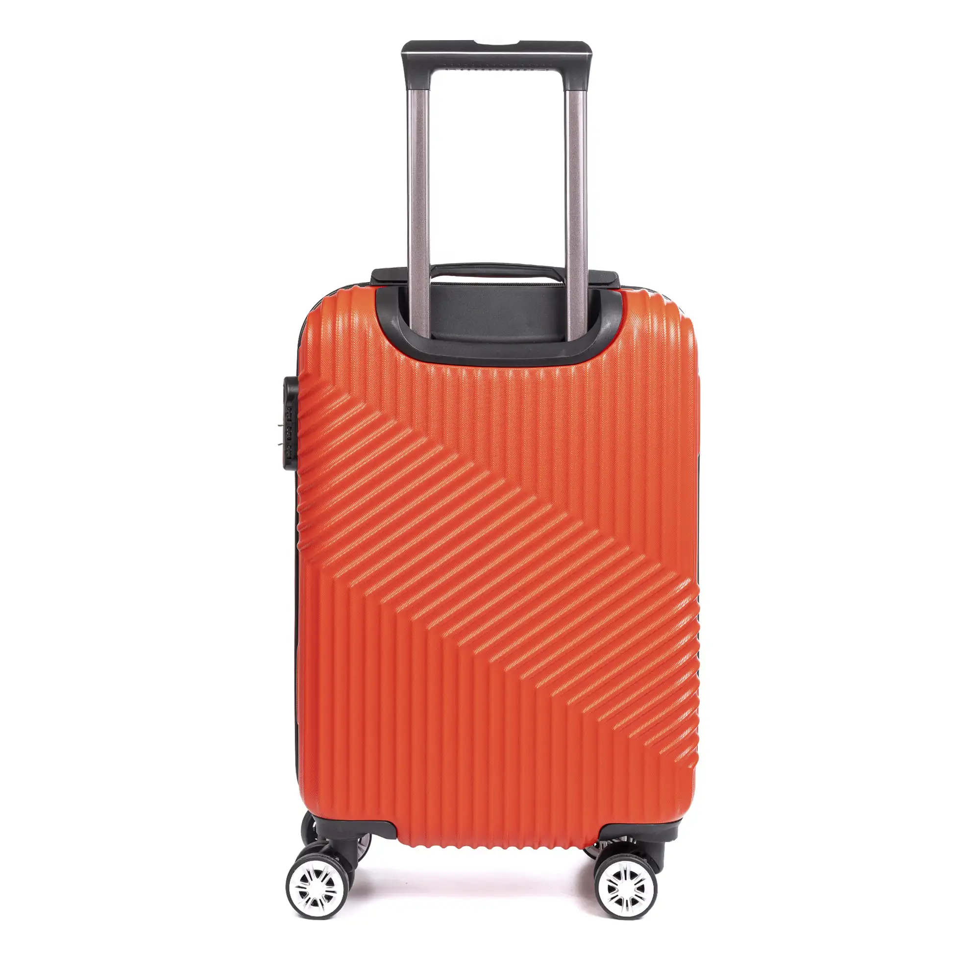 Maleta Trolley de cabina en material ligero, de ABS de alta resistencia. Cerradura numérica, 4 ruedas dobles giratorias 360°.