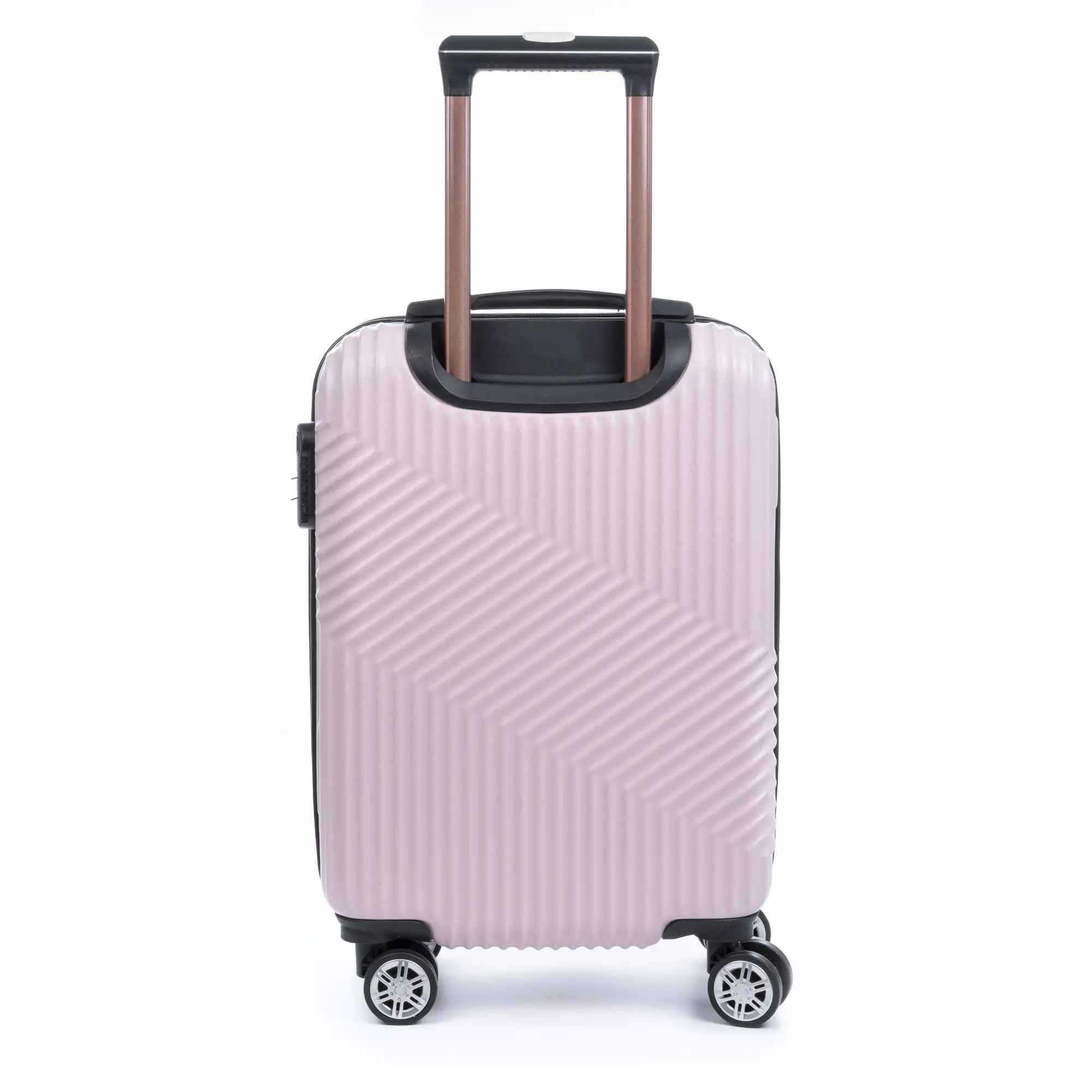 Maleta Trolley de cabina en material ligero, de ABS de alta resistencia. Cerradura numérica, 4 ruedas dobles giratorias 360°.