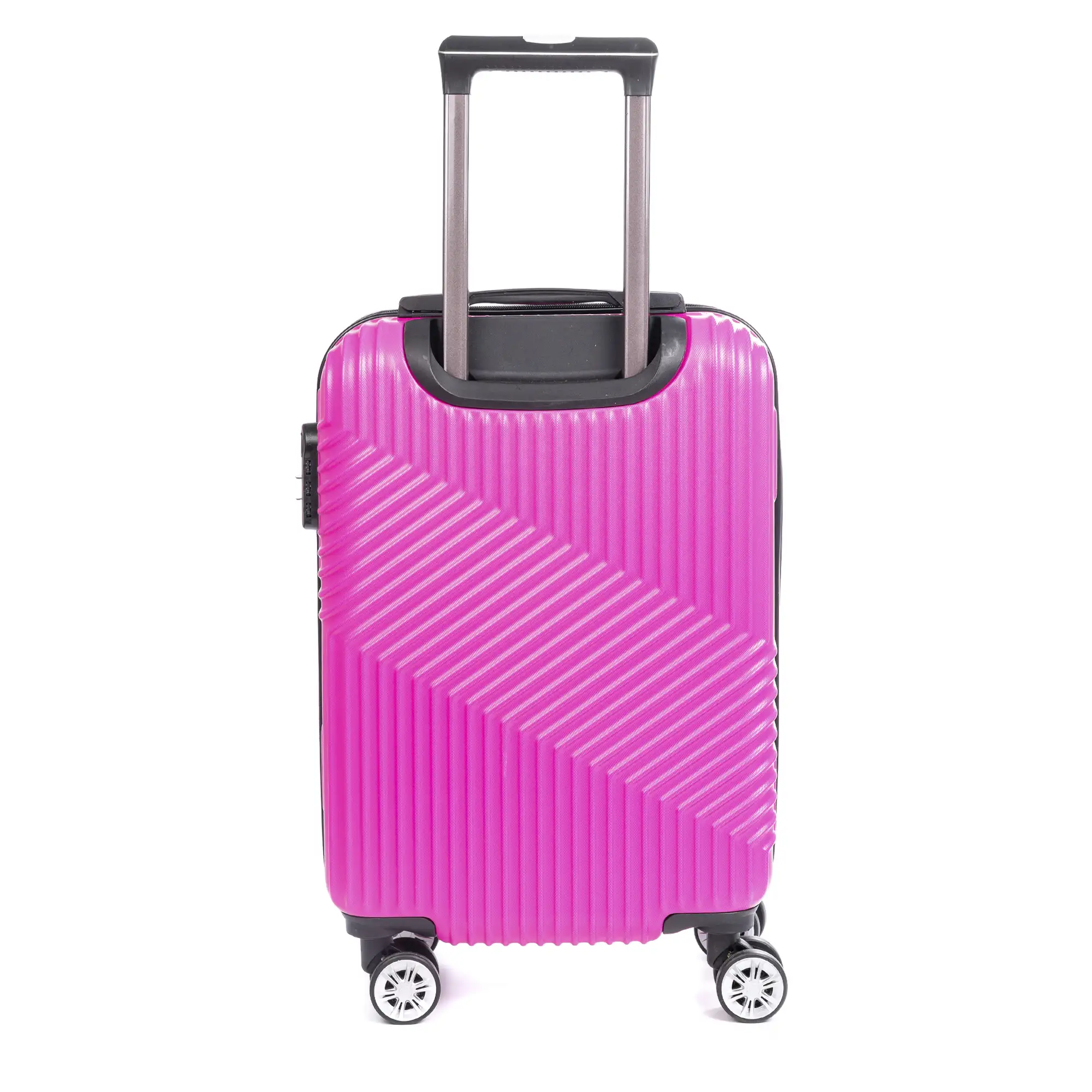 Maleta Trolley de cabina en material ligero, de ABS de alta resistencia. Cerradura numérica, 4 ruedas dobles giratorias 360°.