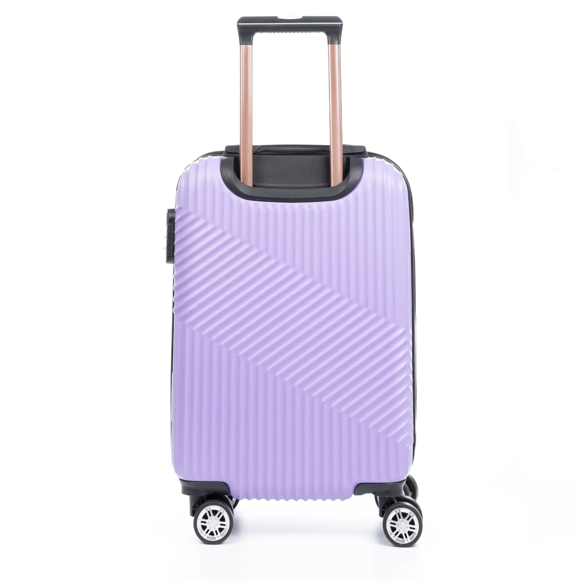 Maleta Trolley de cabina en material ligero, de ABS de alta resistencia. Cerradura numérica, 4 ruedas dobles giratorias 360°.
