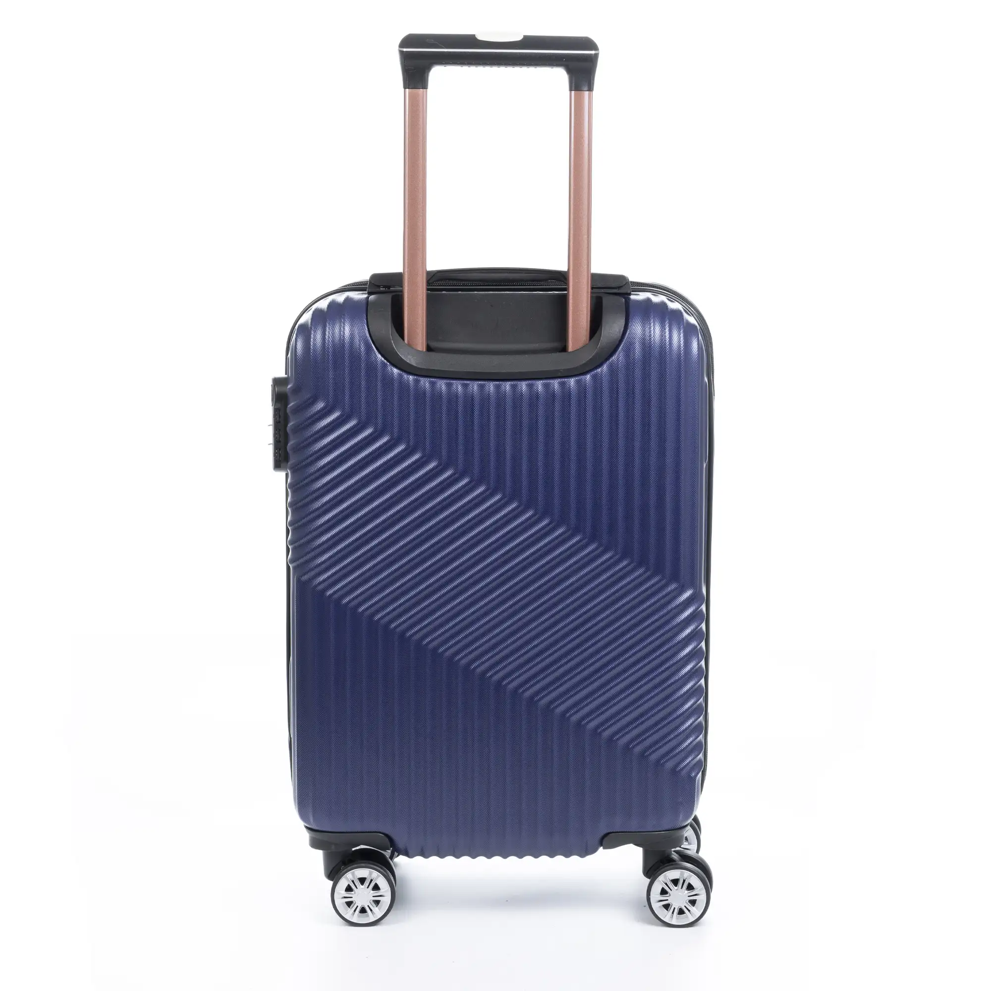 Juego de 3 maletas Trolley en material ligero de ABS de alta resistencia. Cerradura numérica, 4 ruedas dobles giratorias 360°.
