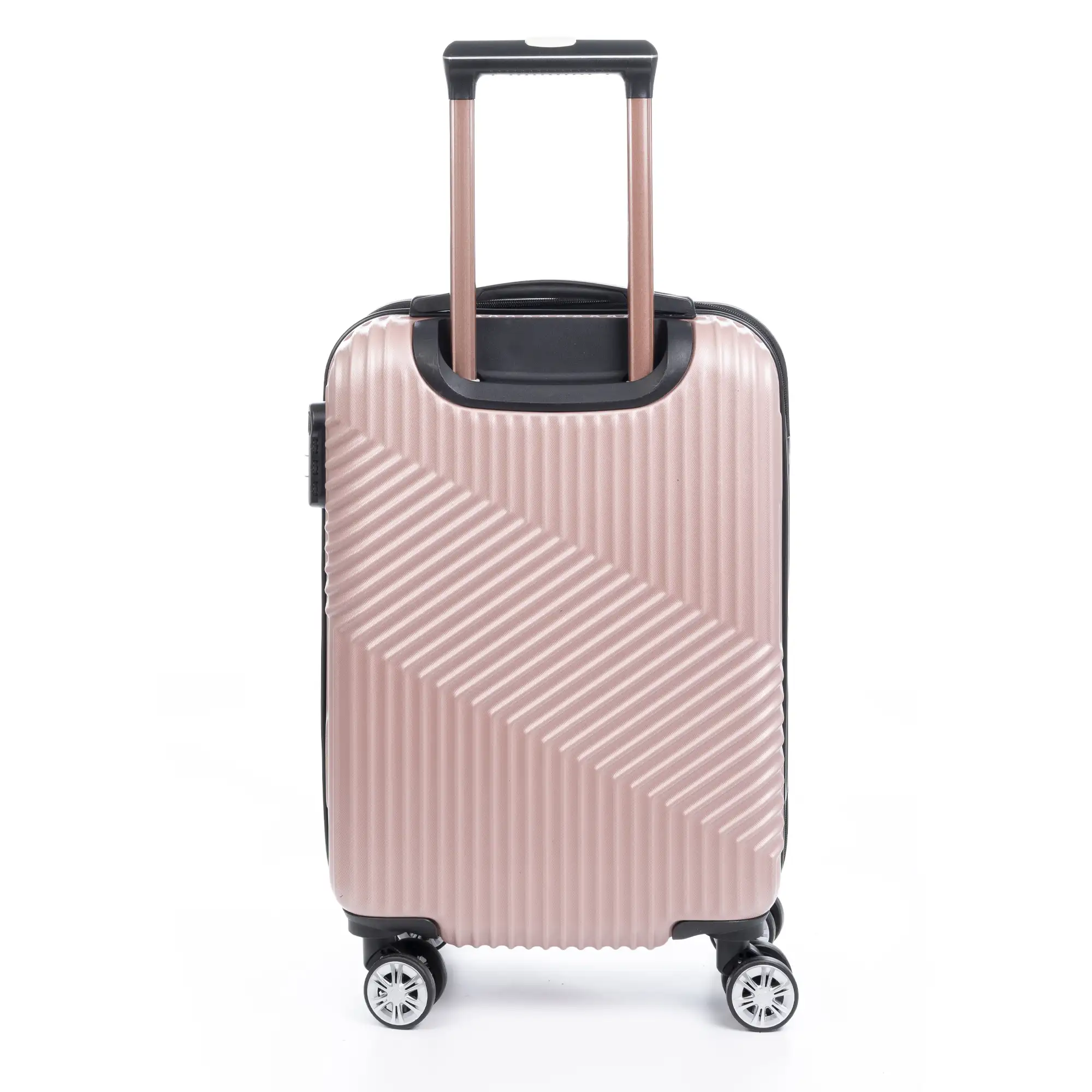 Juego de 3 maletas Trolley en material ligero de ABS de alta resistencia. Cerradura numérica, 4 ruedas dobles giratorias 360°.