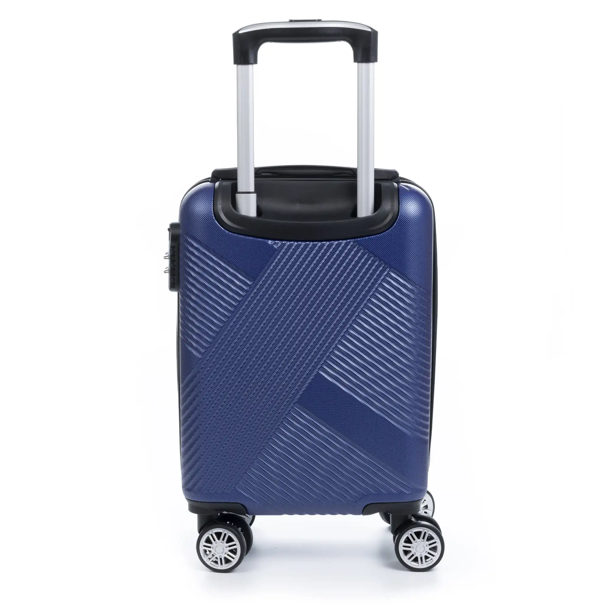 Maleta Trolley de cabina en material ligero, de ABS de alta resistencia. Cerradura numérica, 4 ruedas dobles giratorias 360°.