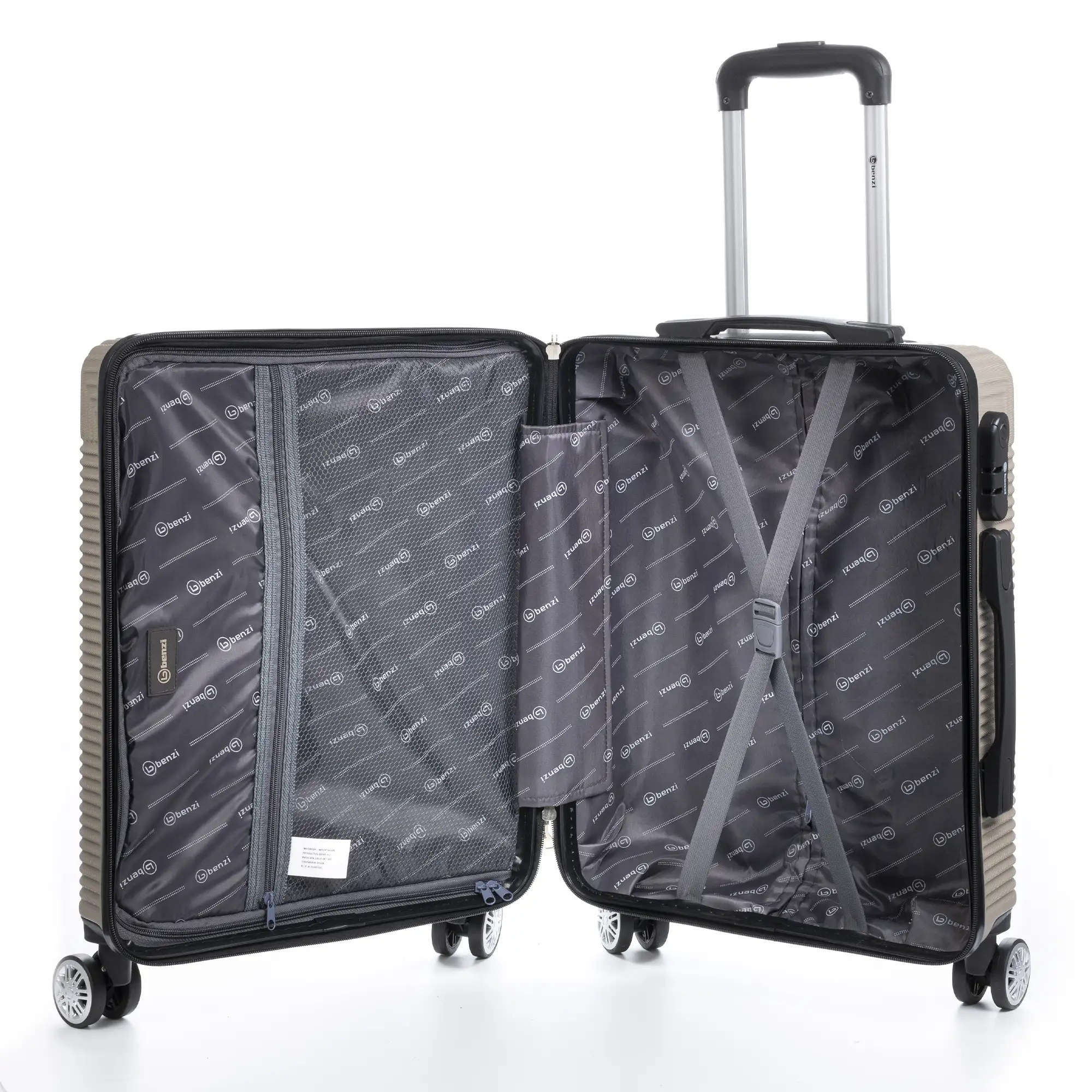 Maleta mediana trolley rígida ultraligera, de ABS de alta resistencia. Cerradura numérica, 4 ruedas dobles giratorias 360°.