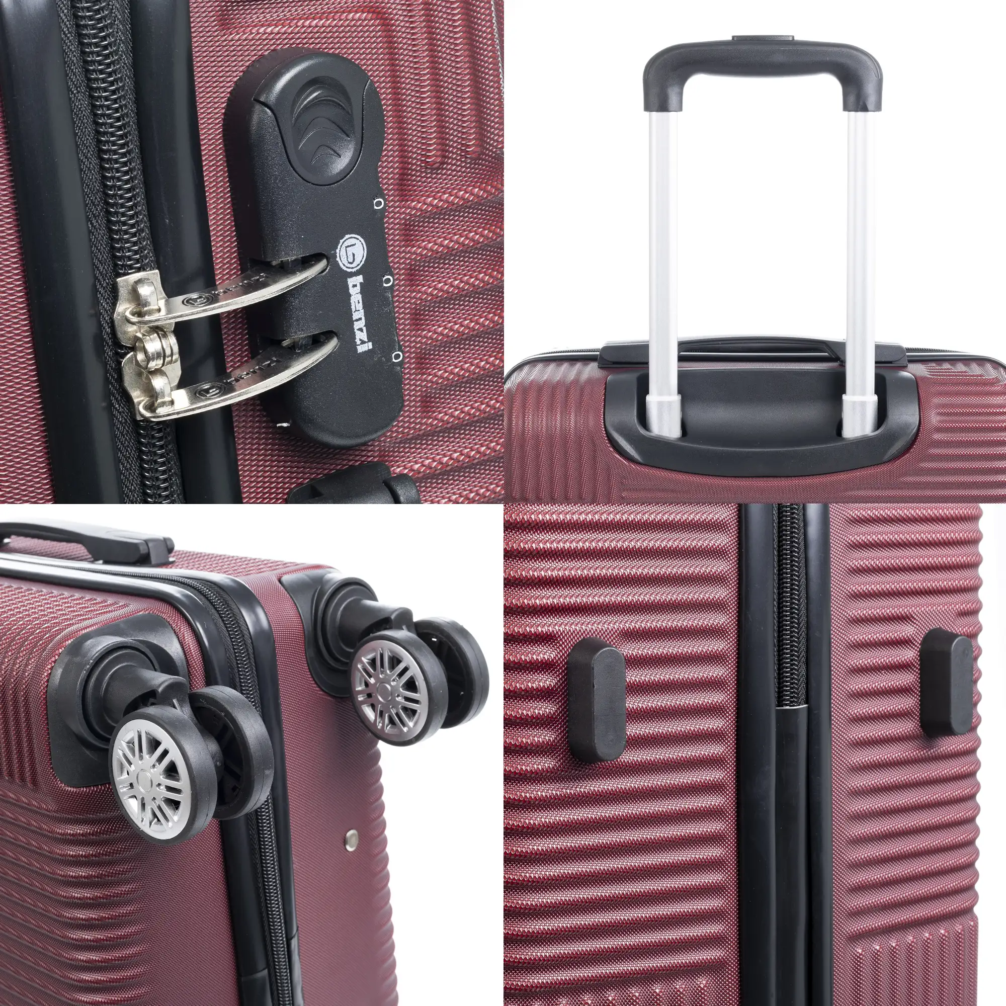 Maleta mediana trolley rígida ultraligera, de ABS de alta resistencia. Cerradura numérica, 4 ruedas dobles giratorias 360°.