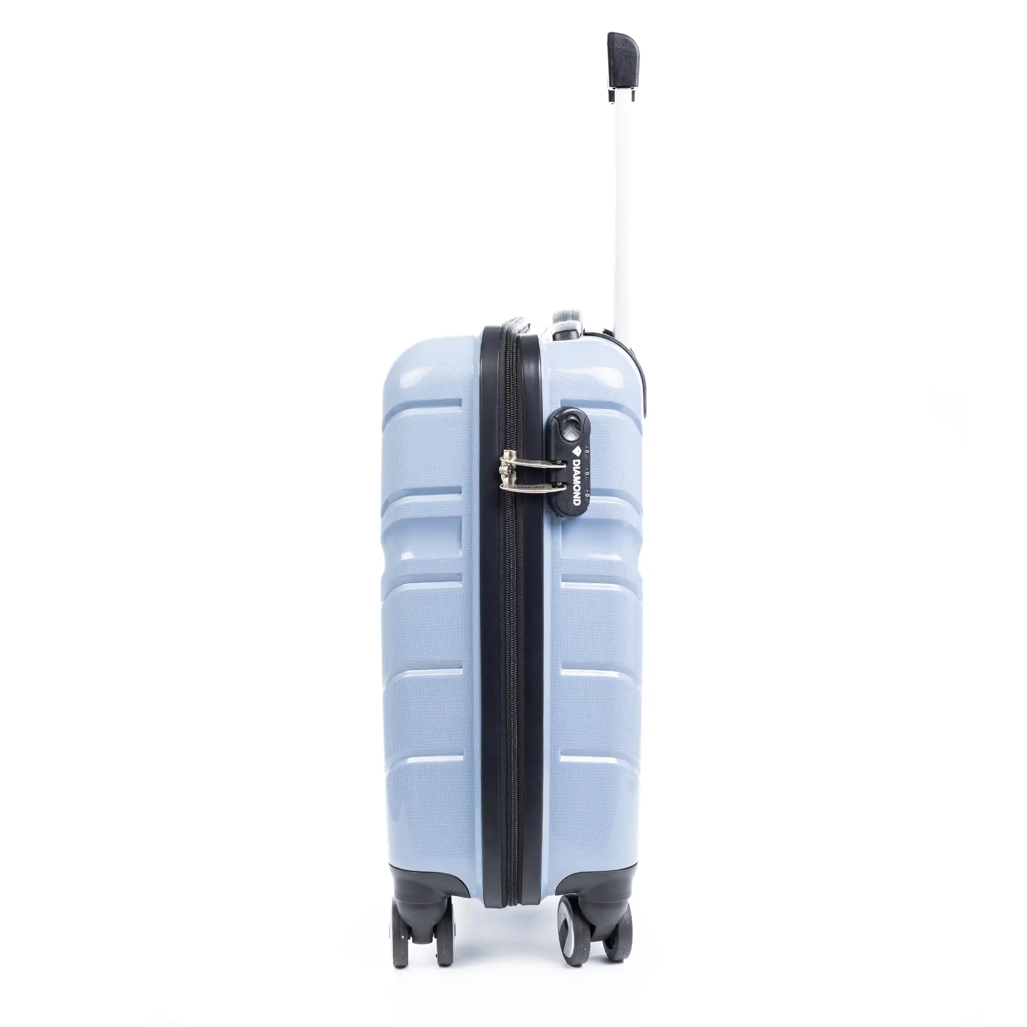 Maleta de cabina trolley de PP resistente a la rotura. Cerradura numérica, 4 ruedas dobles giratorias 360°.