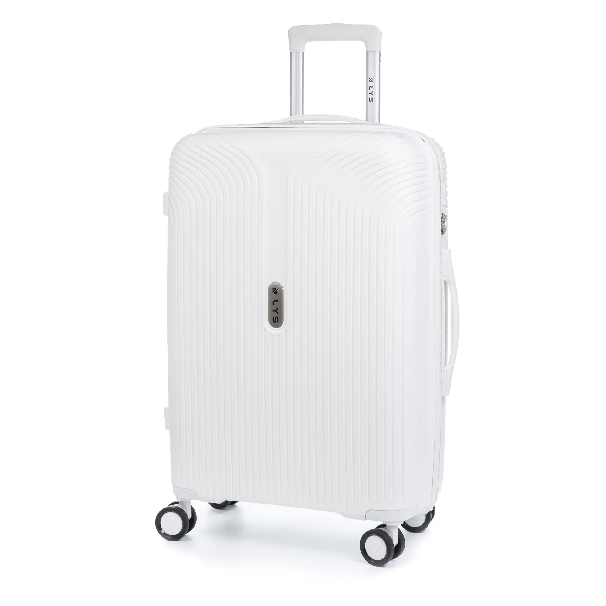 Maleta mediana trolley de PP resistente a la rotura. Cerradura TSA numérica, 4 ruedas dobles giratorias 360°.