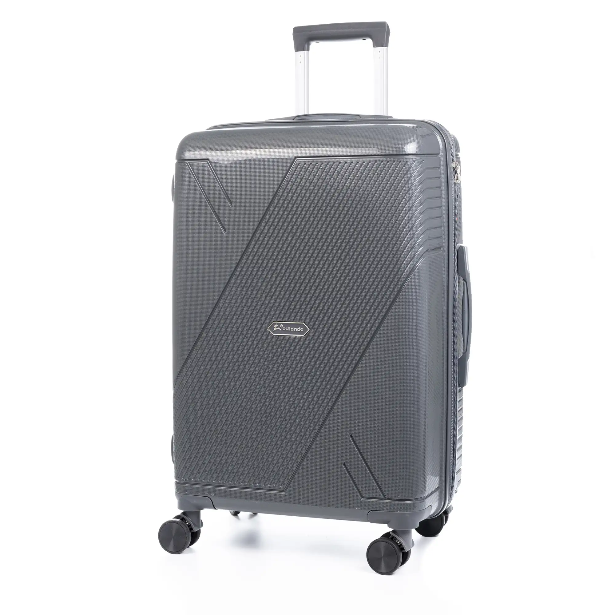 Maleta mediana Trolley de PP resistente a la rotura. Cerradura TSA numérica, 4 ruedas dobles giratorias 360°.
