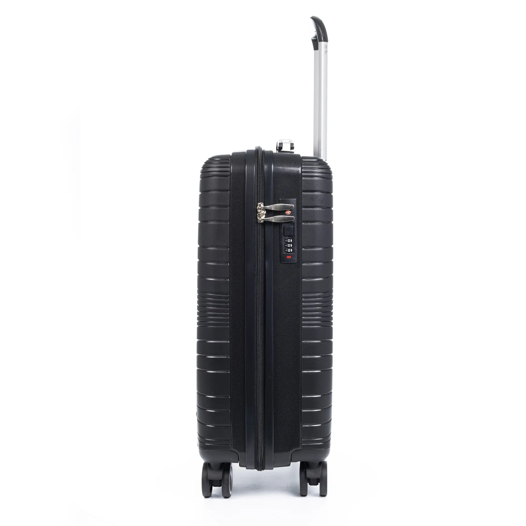 Maleta gran volumen Trolley de PP resistente a la rotura. Cerradura TSA numérica, 4 ruedas dobles giratorias 360°.