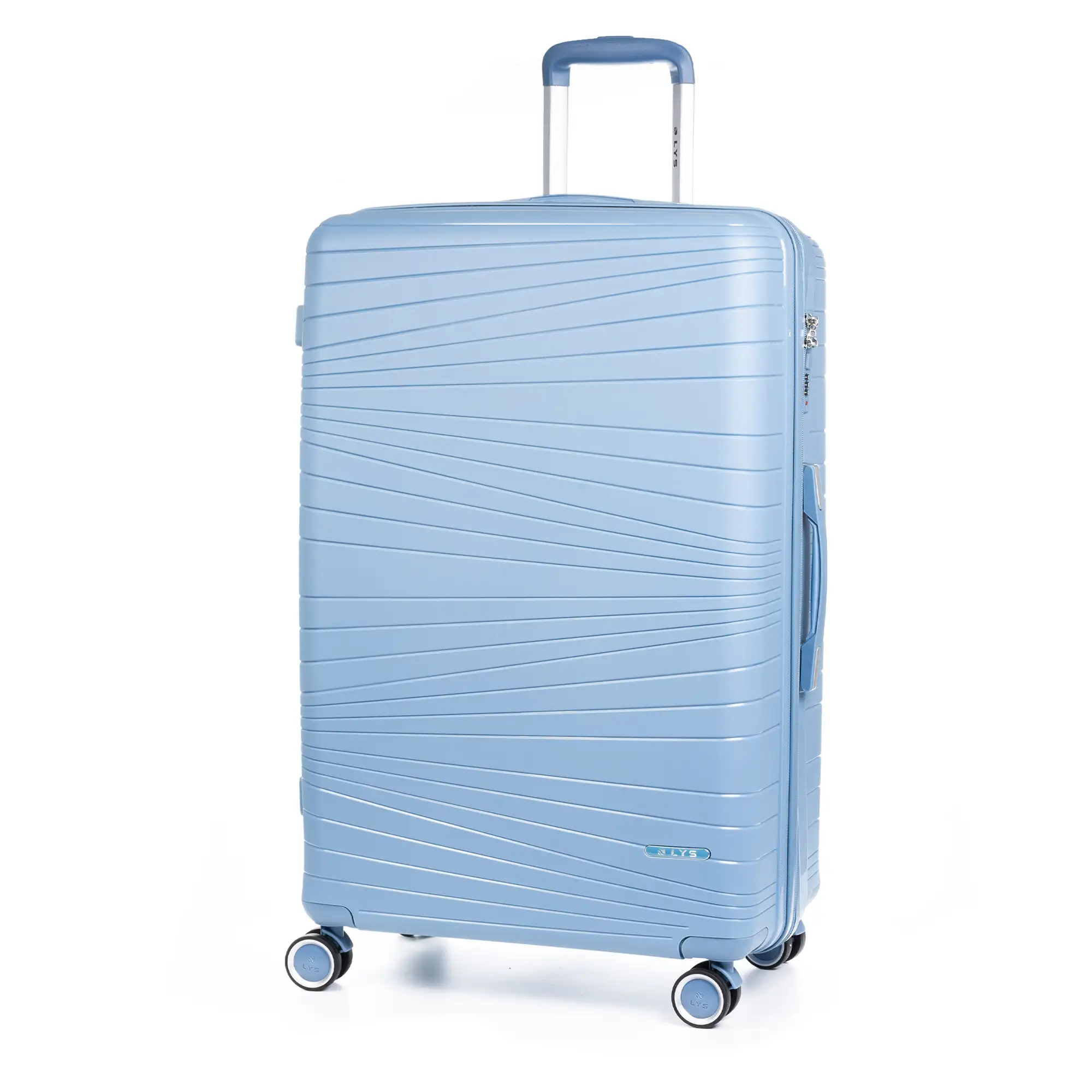 Maleta gran volumen Trolley de PP resistente a la rotura. Cerradura TSA numérica, 4 ruedas dobles giratorias 360°.