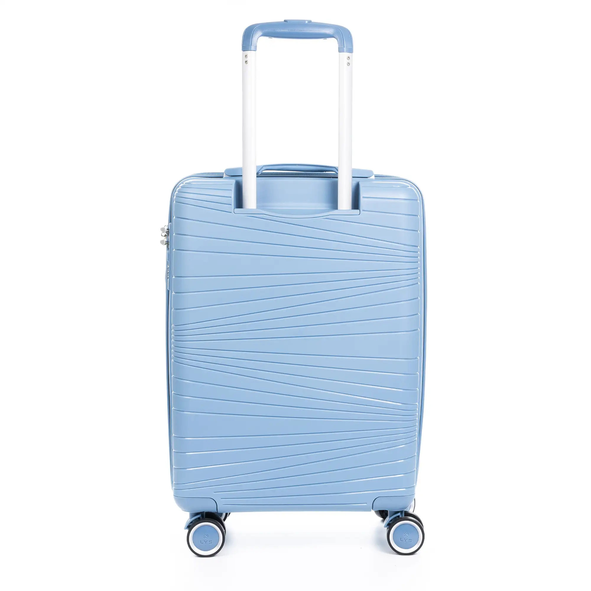 Maleta gran volumen Trolley de PP resistente a la rotura. Cerradura TSA numérica, 4 ruedas dobles giratorias 360°.